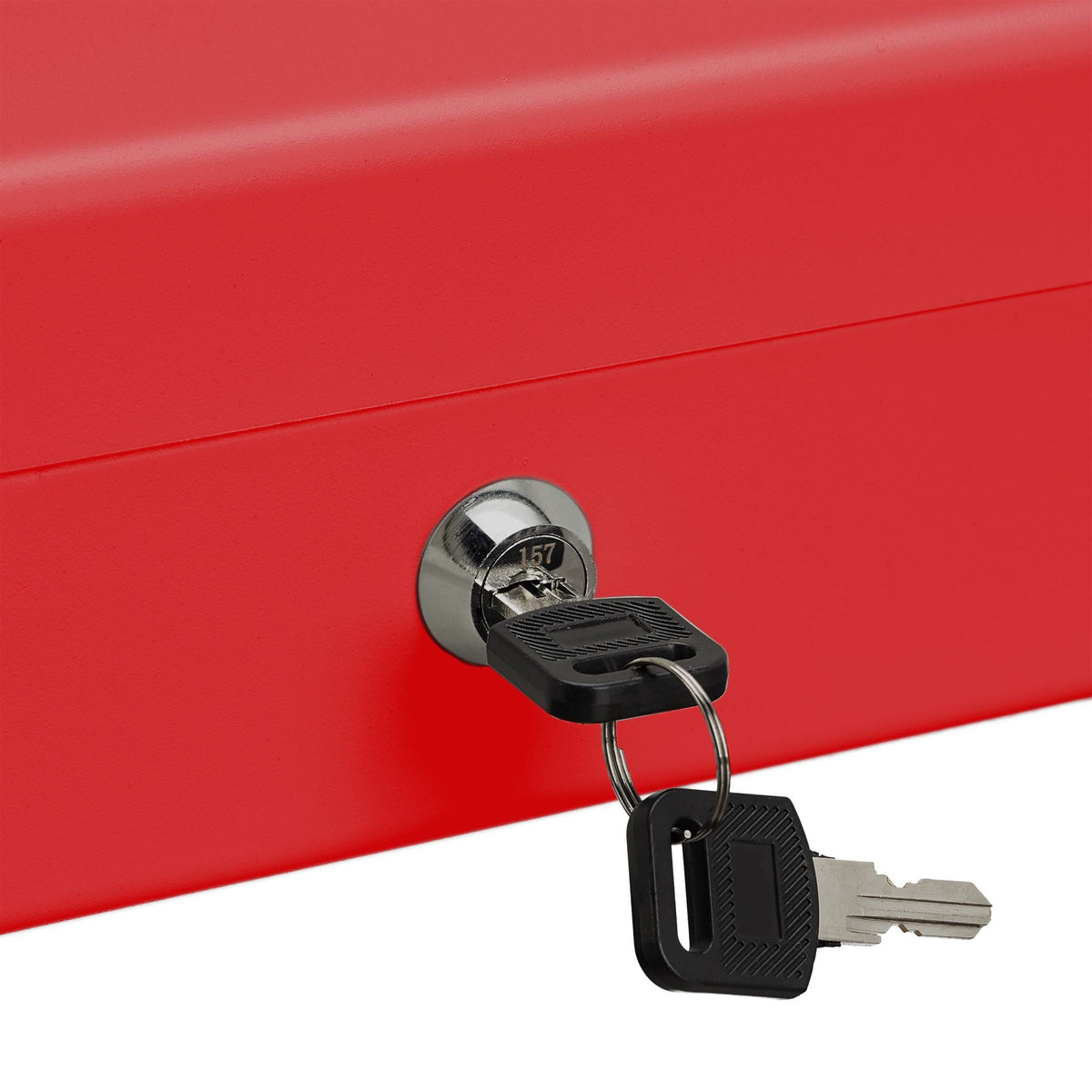 Abschliessbare Geldkassette Rot-Silber von Relaxdays