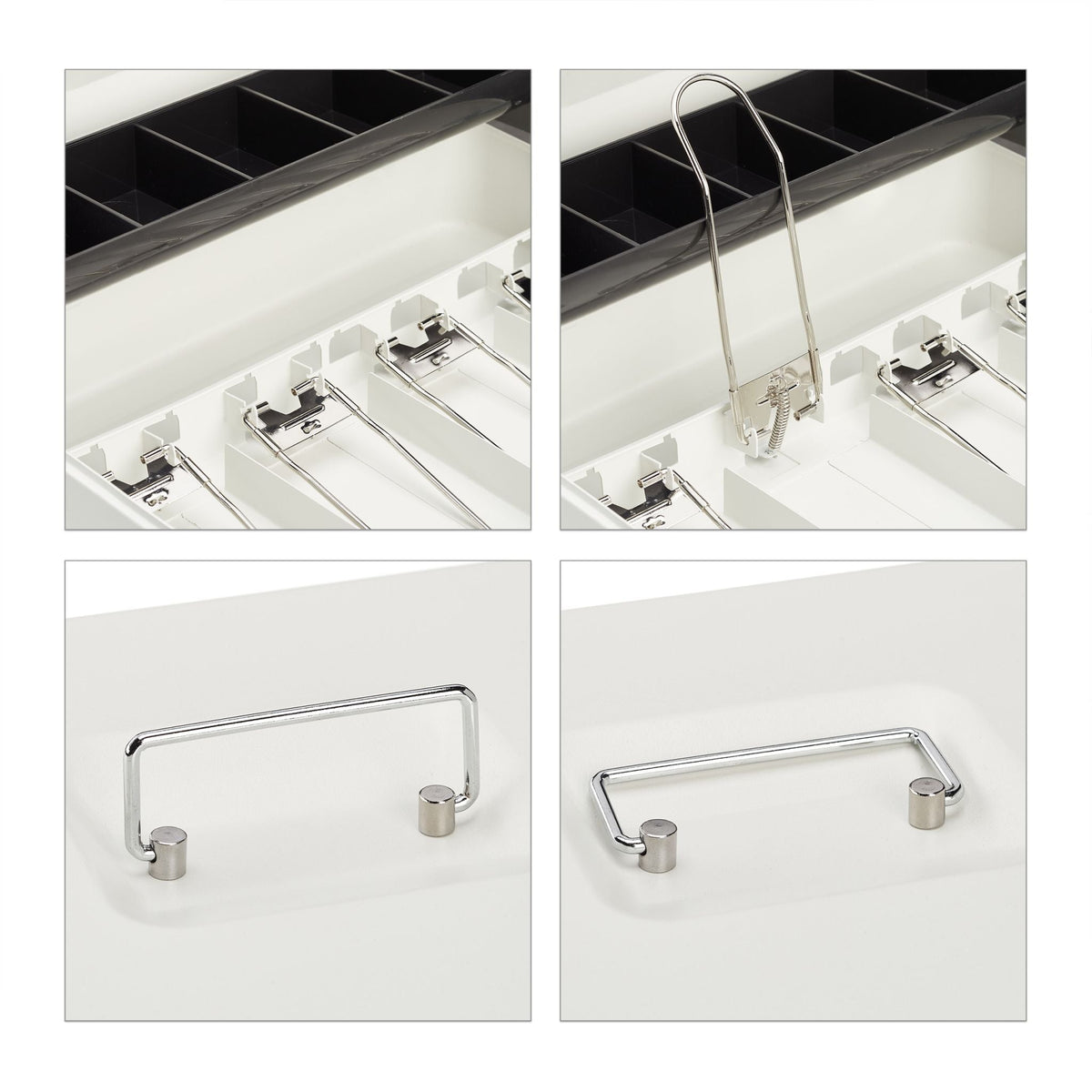Abschliessbare Geldkassette Weiss-Silber von Relaxdays