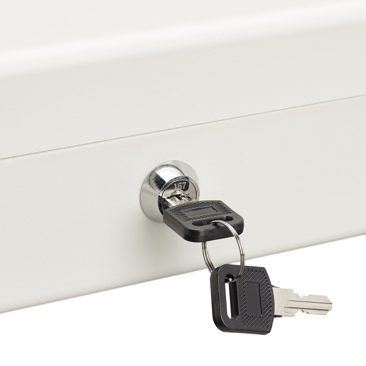 Abschliessbare Geldkassette Weiss-Silber von Relaxdays