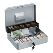Abschliessbare Geldkassette Silber von Relaxdays