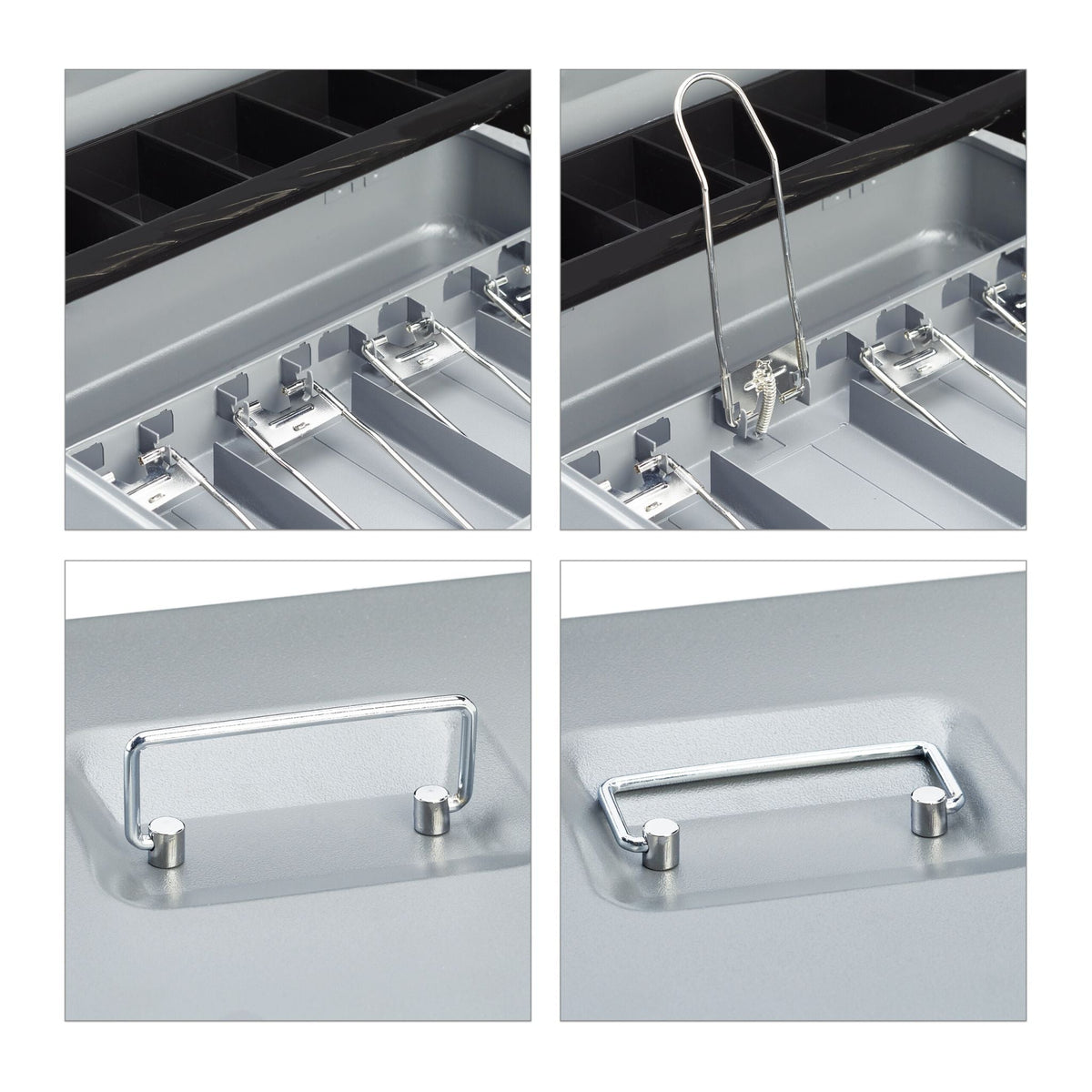 Abschliessbare Geldkassette Silber von Relaxdays