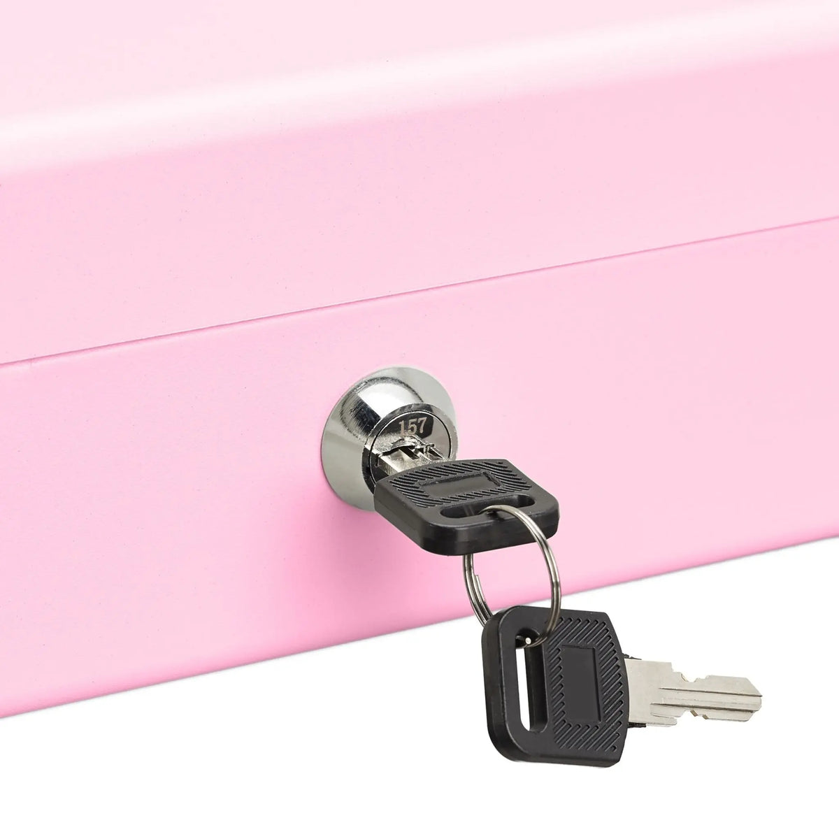 Geldkassette mit Euro Münzzählbrett Rosa-Silber von Relaxdays