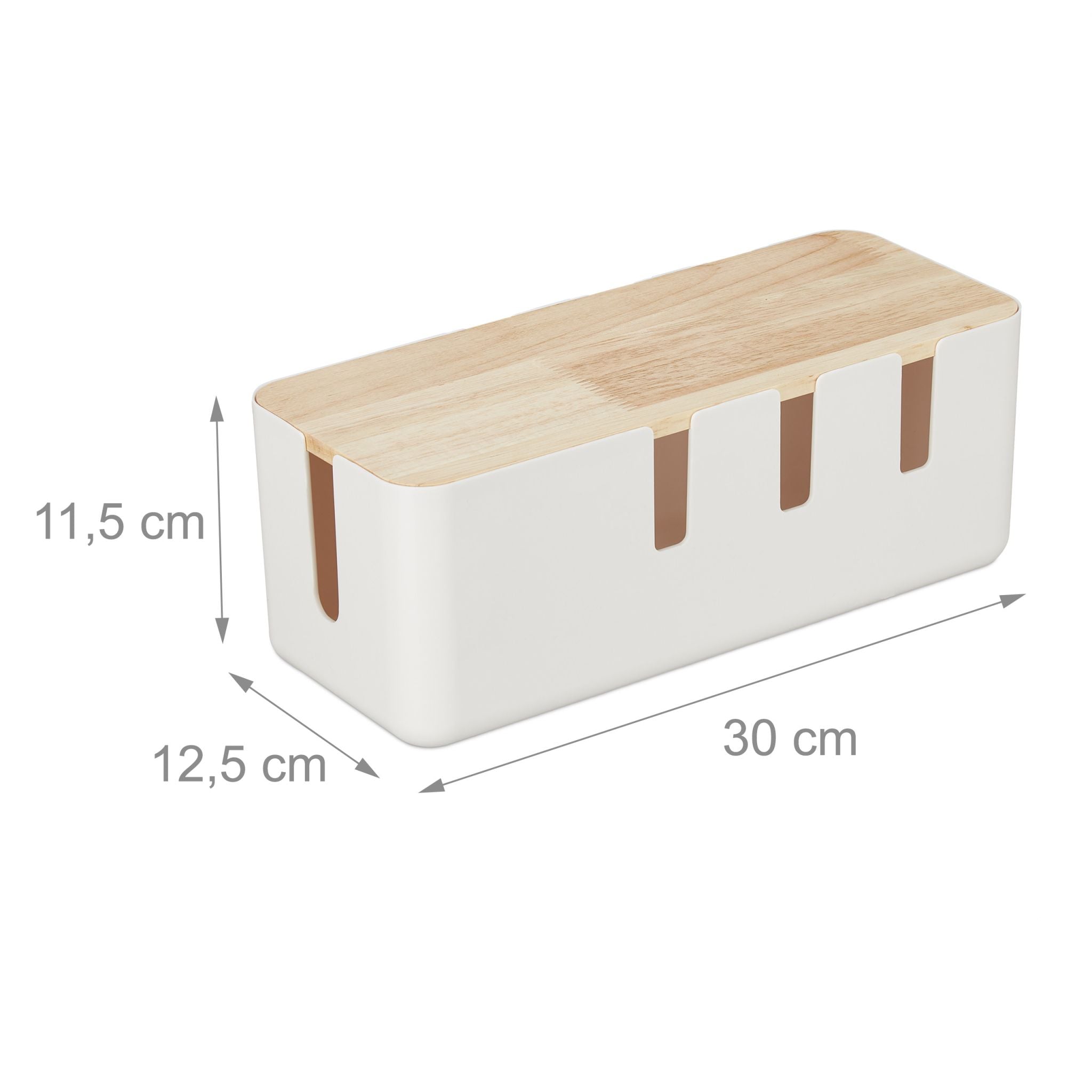Kabelbox weiss Weiss-Hellbraun von Relaxdays