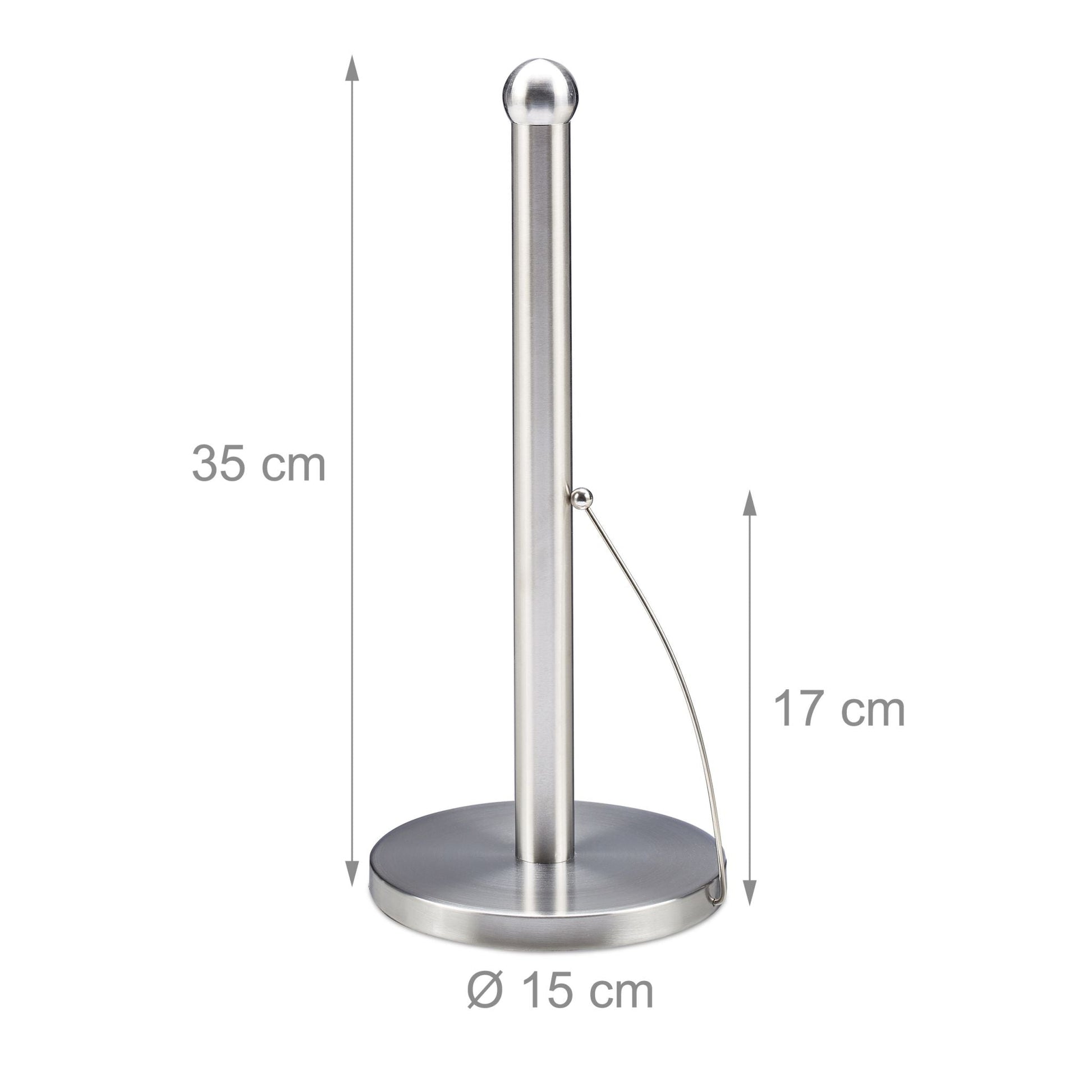 Küchenrollenhalter stehend Silber von Relaxdays
