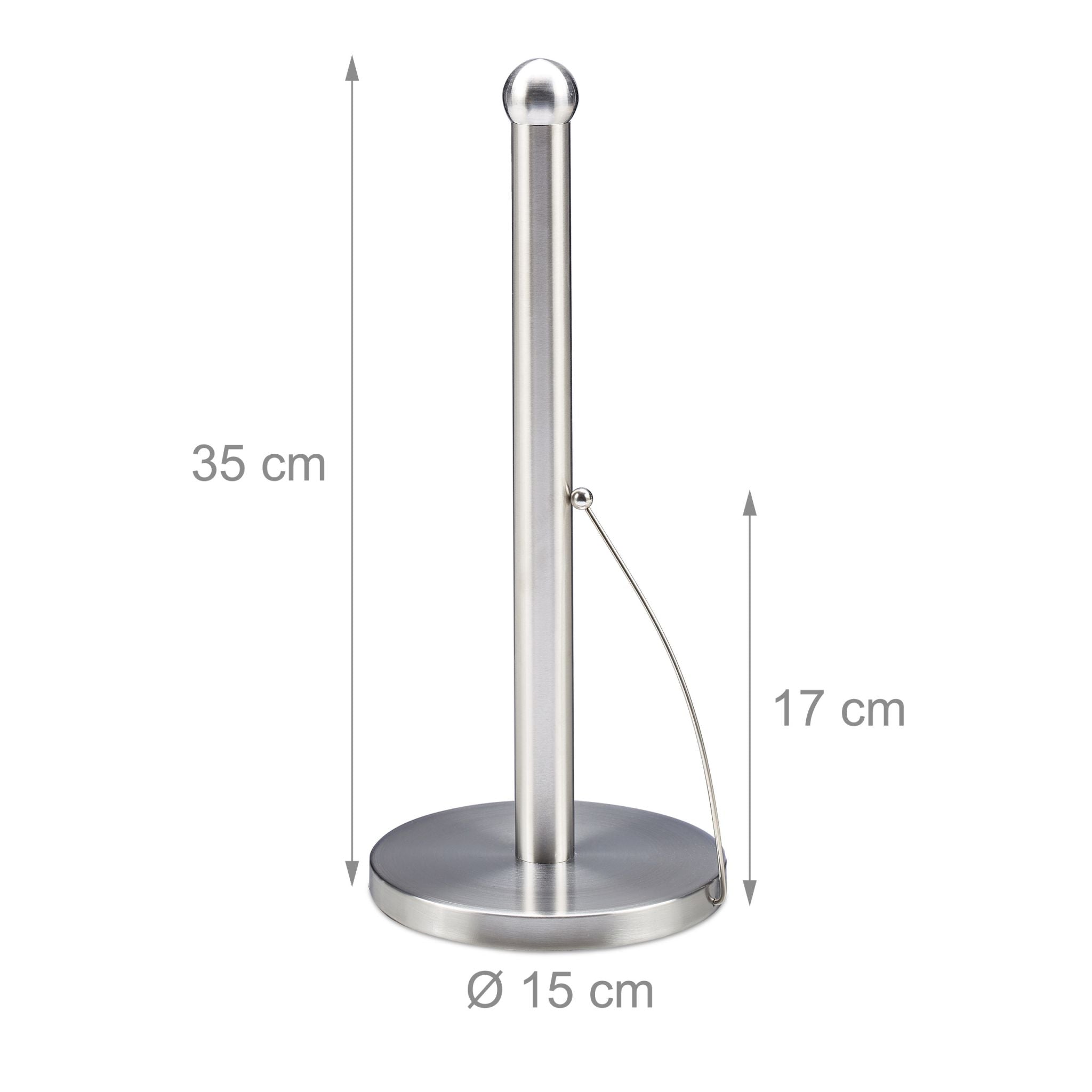 Küchenrollenhalter stehend Silber von Relaxdays