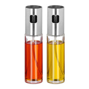 Essig- und Ölsprüher-Set 100ml Schwarz-Silber-Transparent von Relaxdays