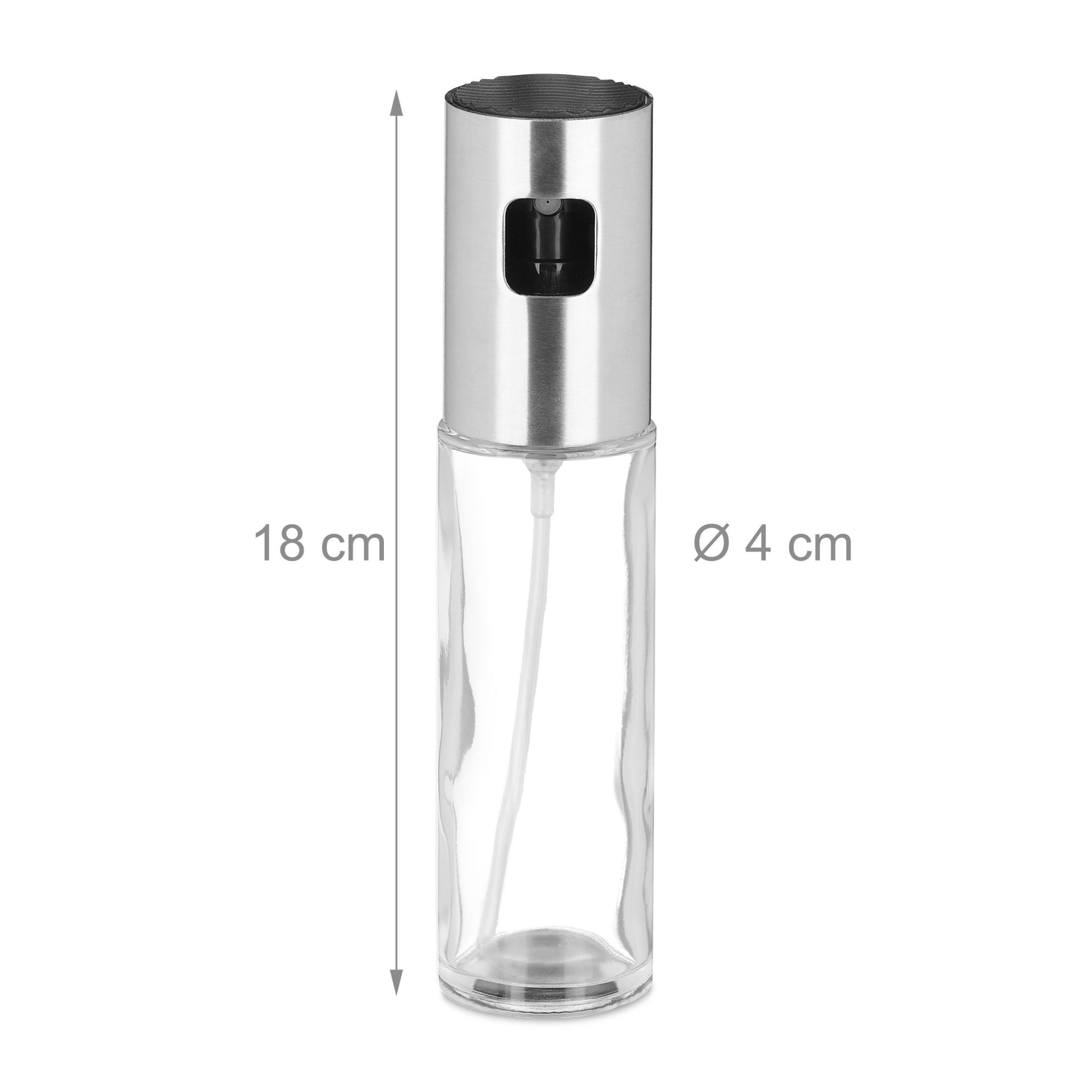 Essig- und Ölsprüher-Set 100ml Schwarz-Silber-Transparent von Relaxdays
