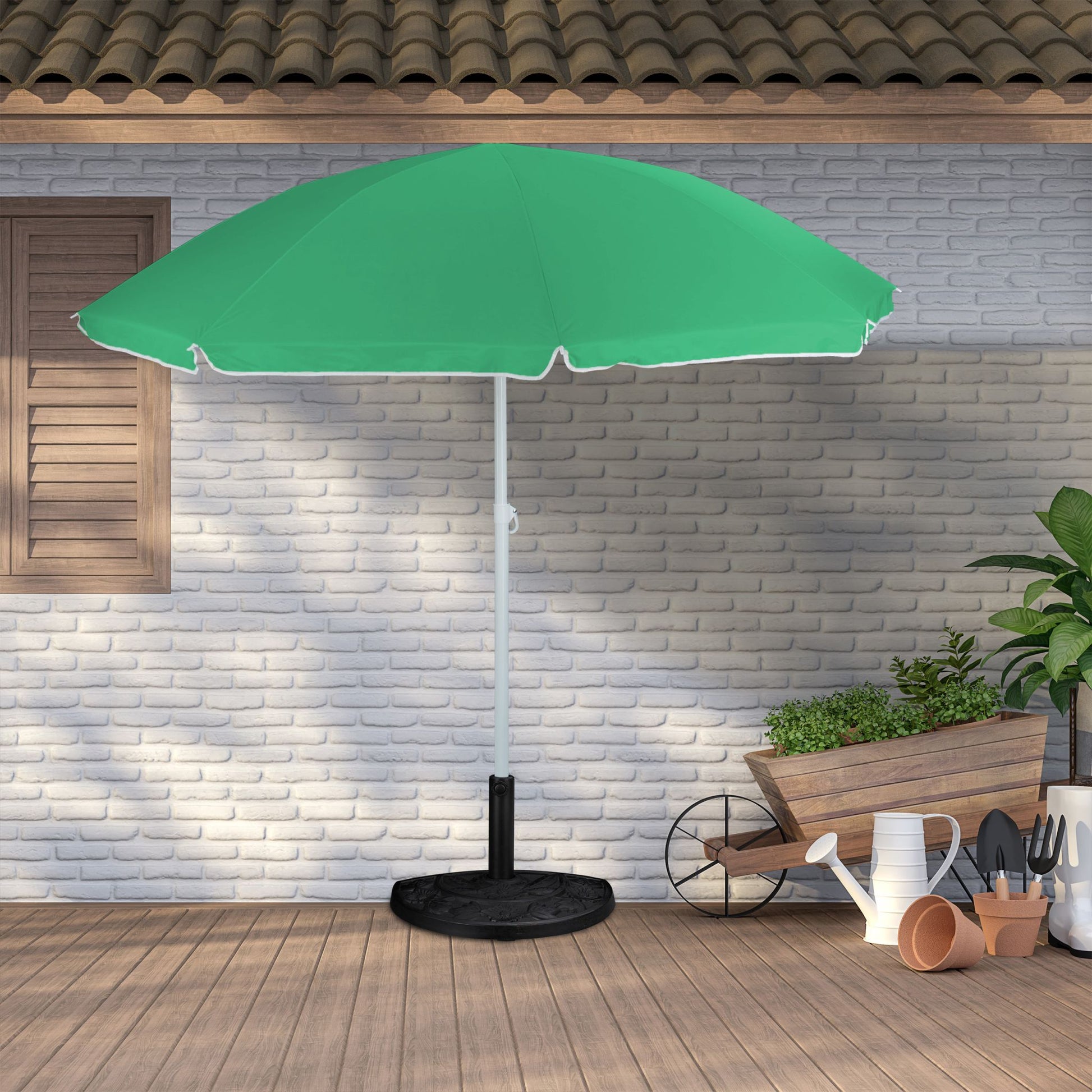 Halbrunder Sonnenschirmständer Schwarz von Relaxdays