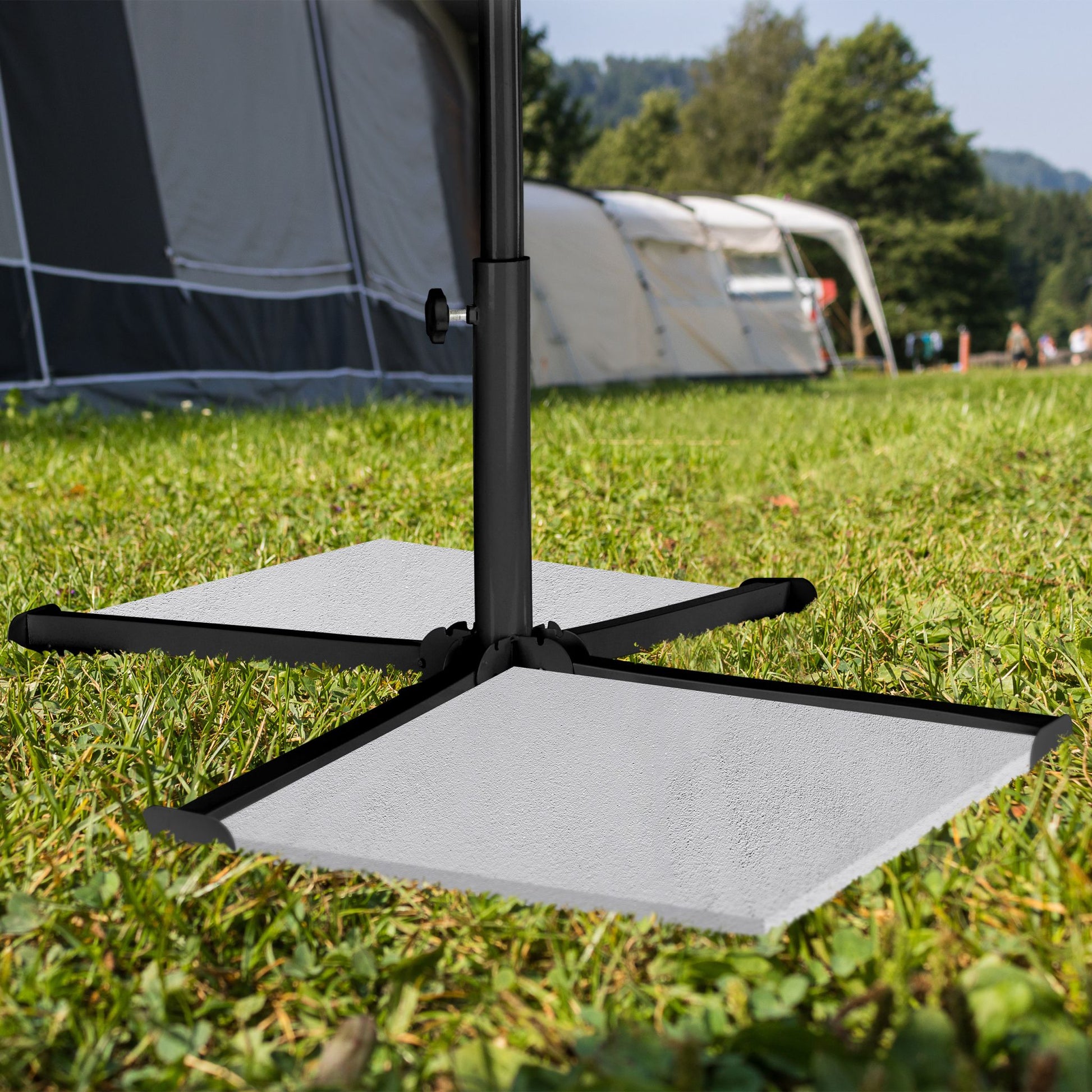 Platten Sonnenschirmständer schwarz Schwarz von Relaxdays
