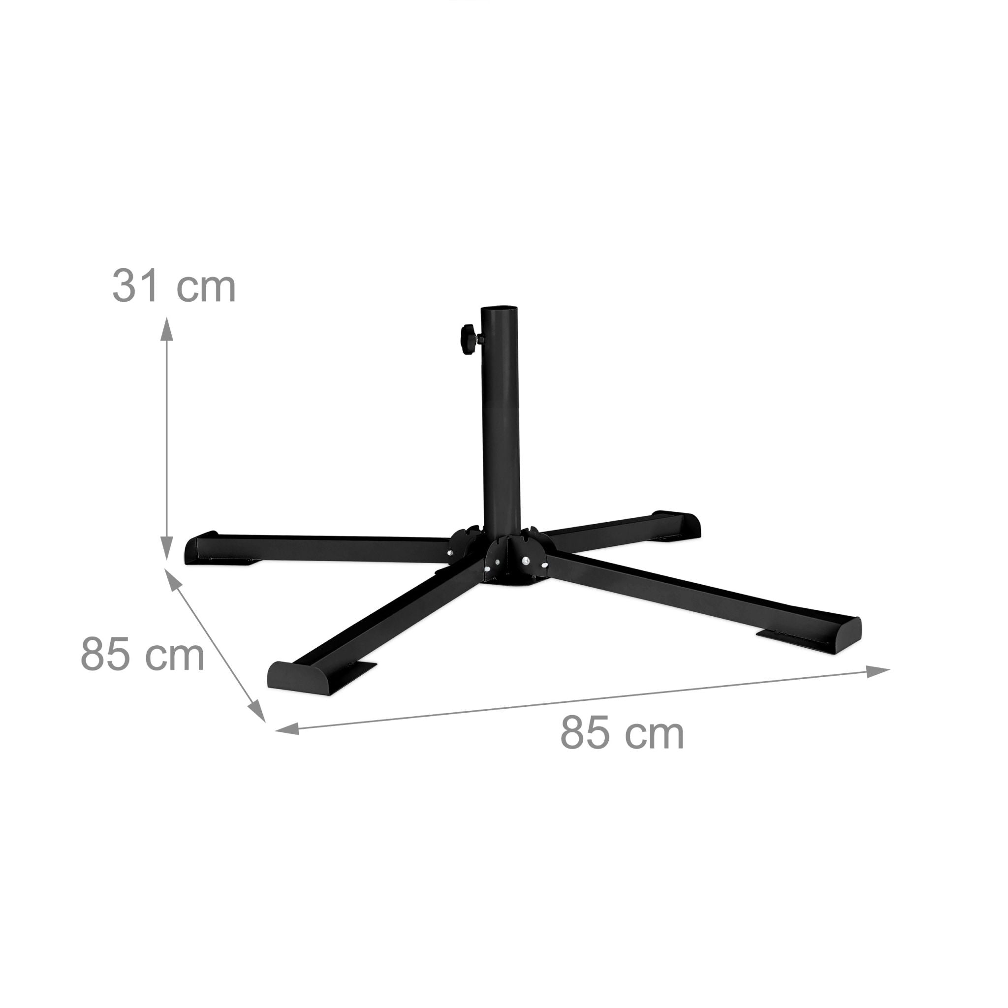 Platten Sonnenschirmständer schwarz Schwarz von Relaxdays