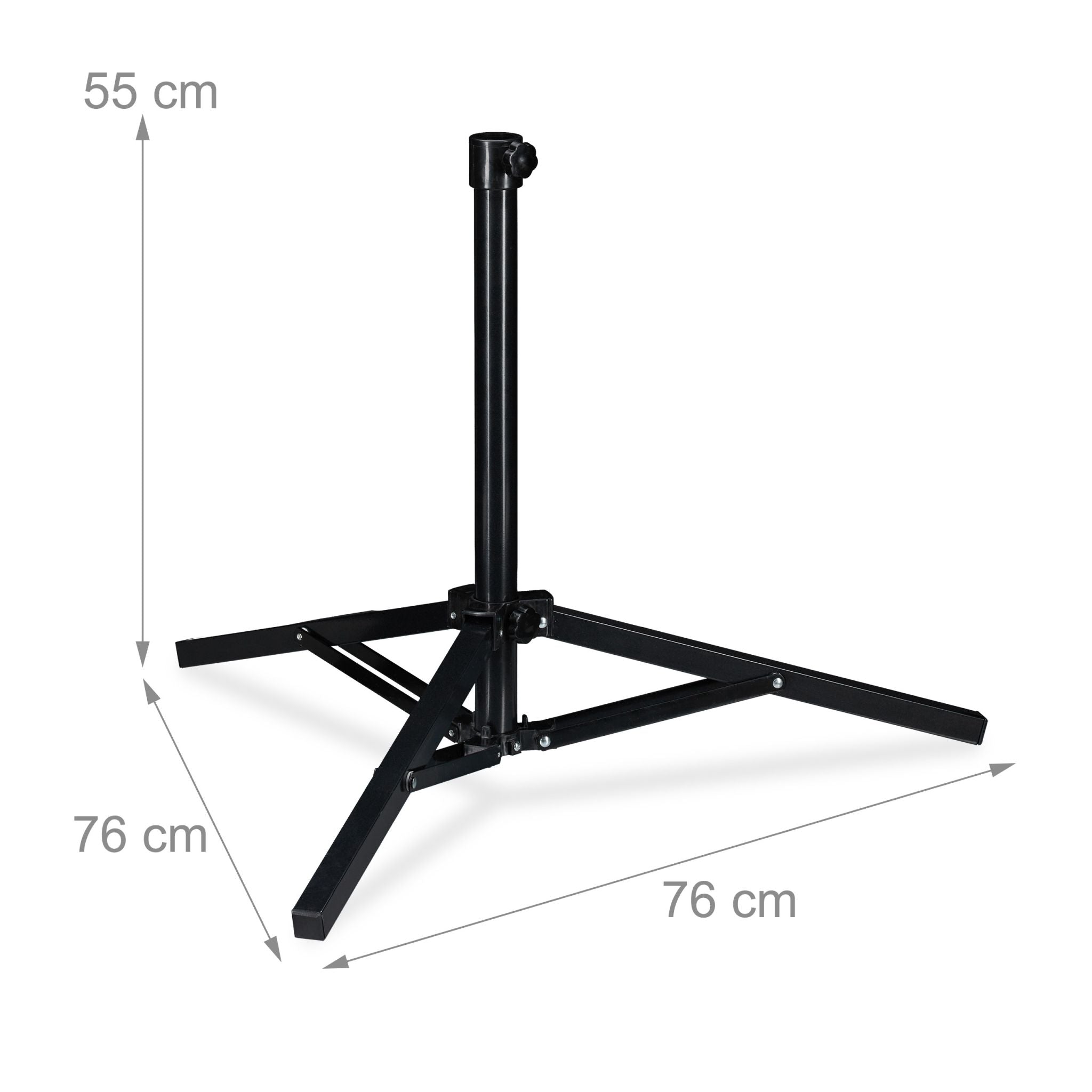 Sonnenschirmständer klappbar Schwarz von Relaxdays
