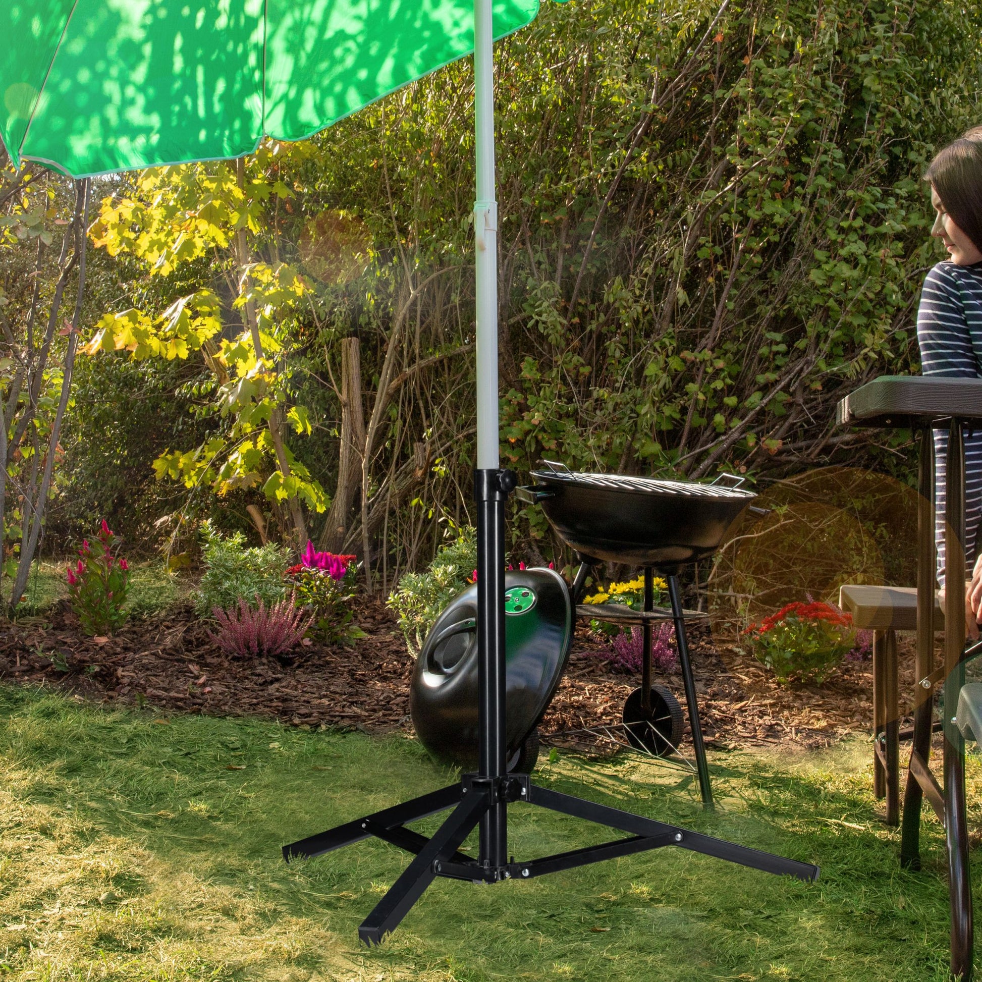 Sonnenschirmständer klappbar Schwarz von Relaxdays