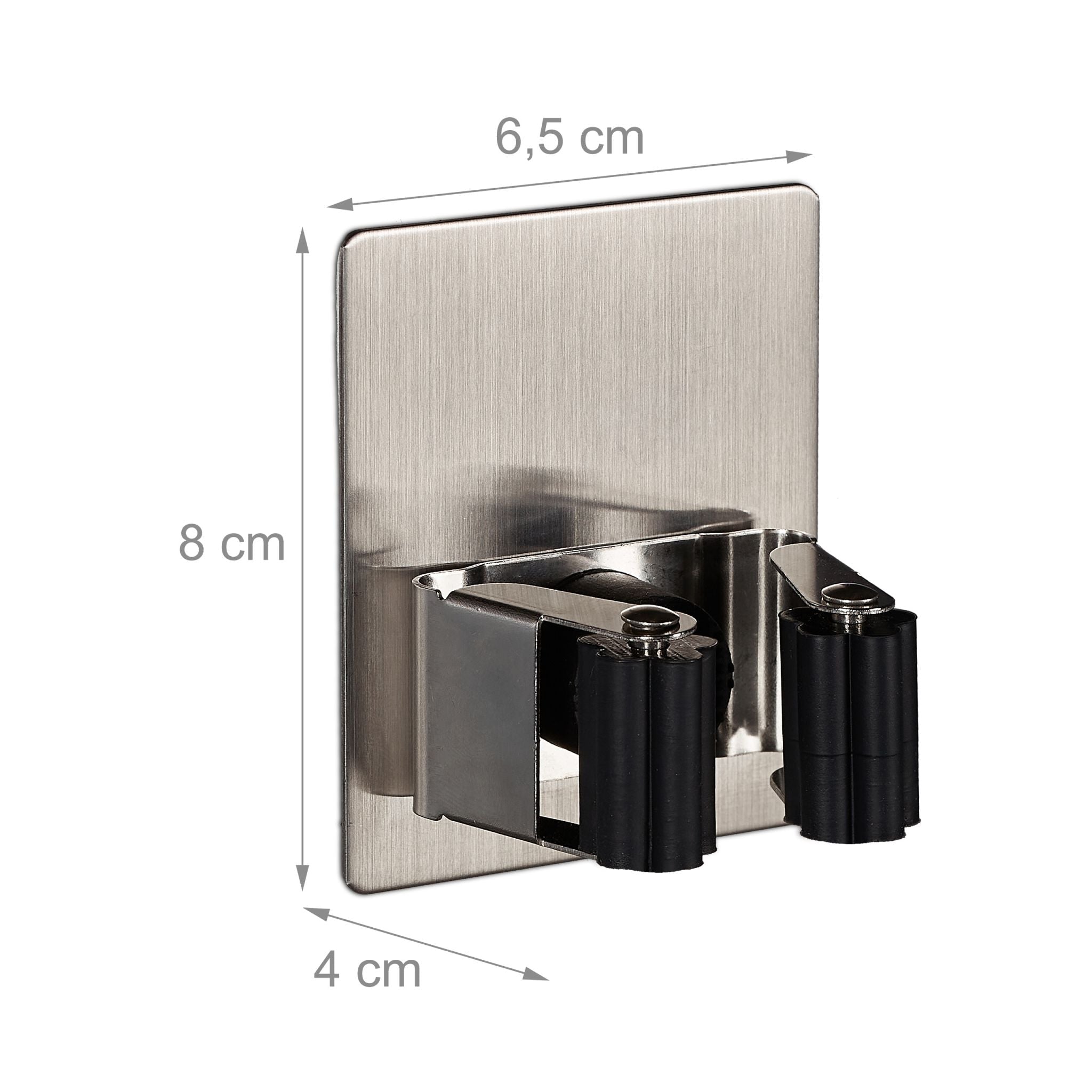 Gerätehalter 2er-Set Schwarz-Silber von Relaxdays