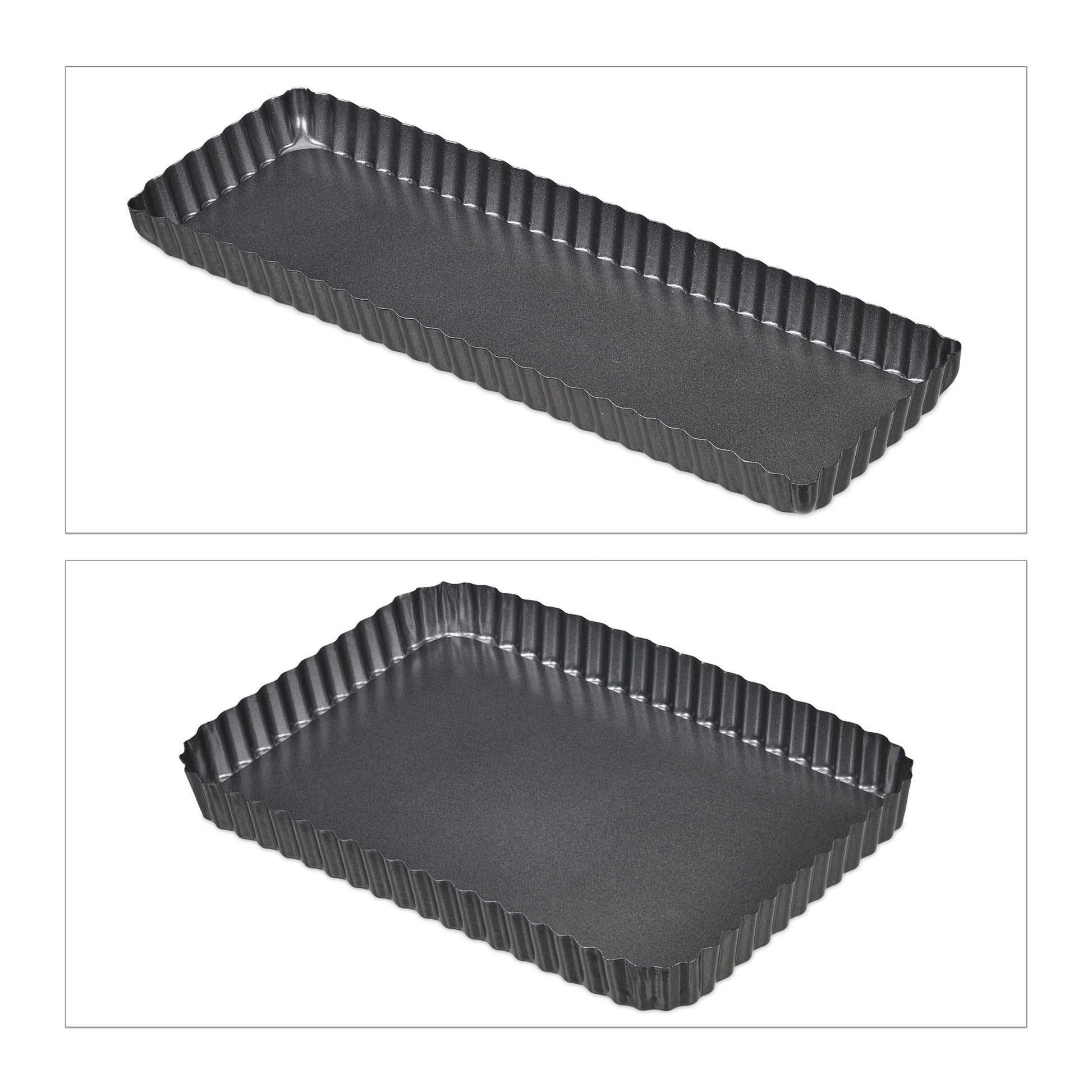 Tarteform mit Hebeboden 2er-Set Anthrazit von Relaxdays