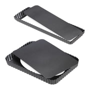 Tarteform mit Hebeboden 2er-Set Anthrazit von Relaxdays