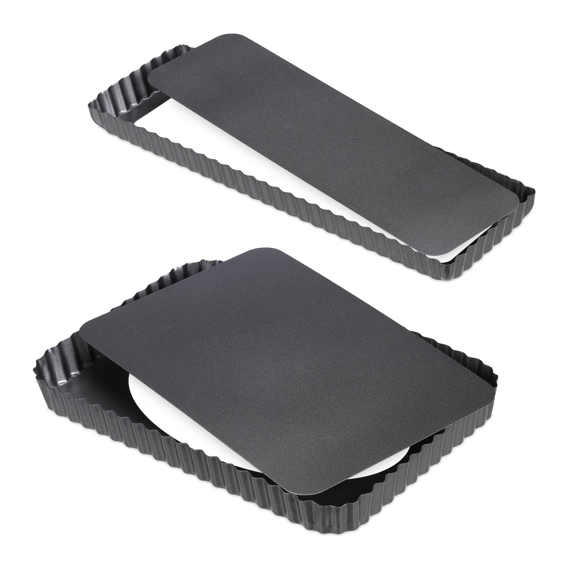 Tarteform mit Hebeboden 2er-Set Anthrazit von Relaxdays