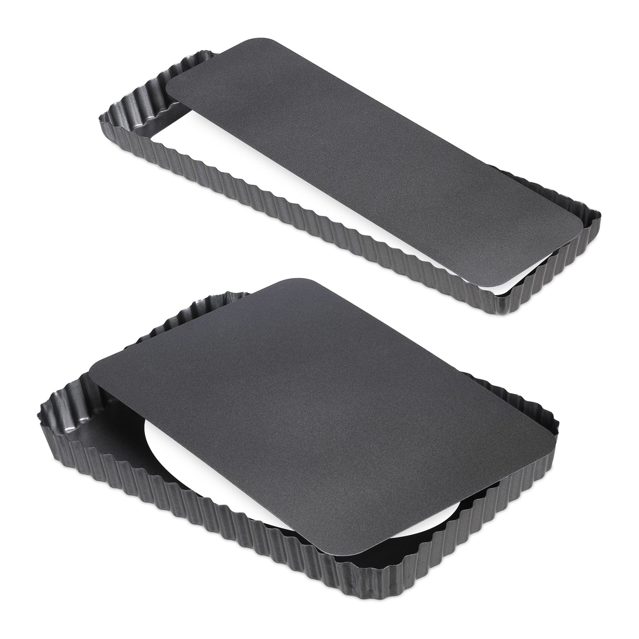 Tarteform mit Hebeboden 2er-Set Anthrazit von Relaxdays