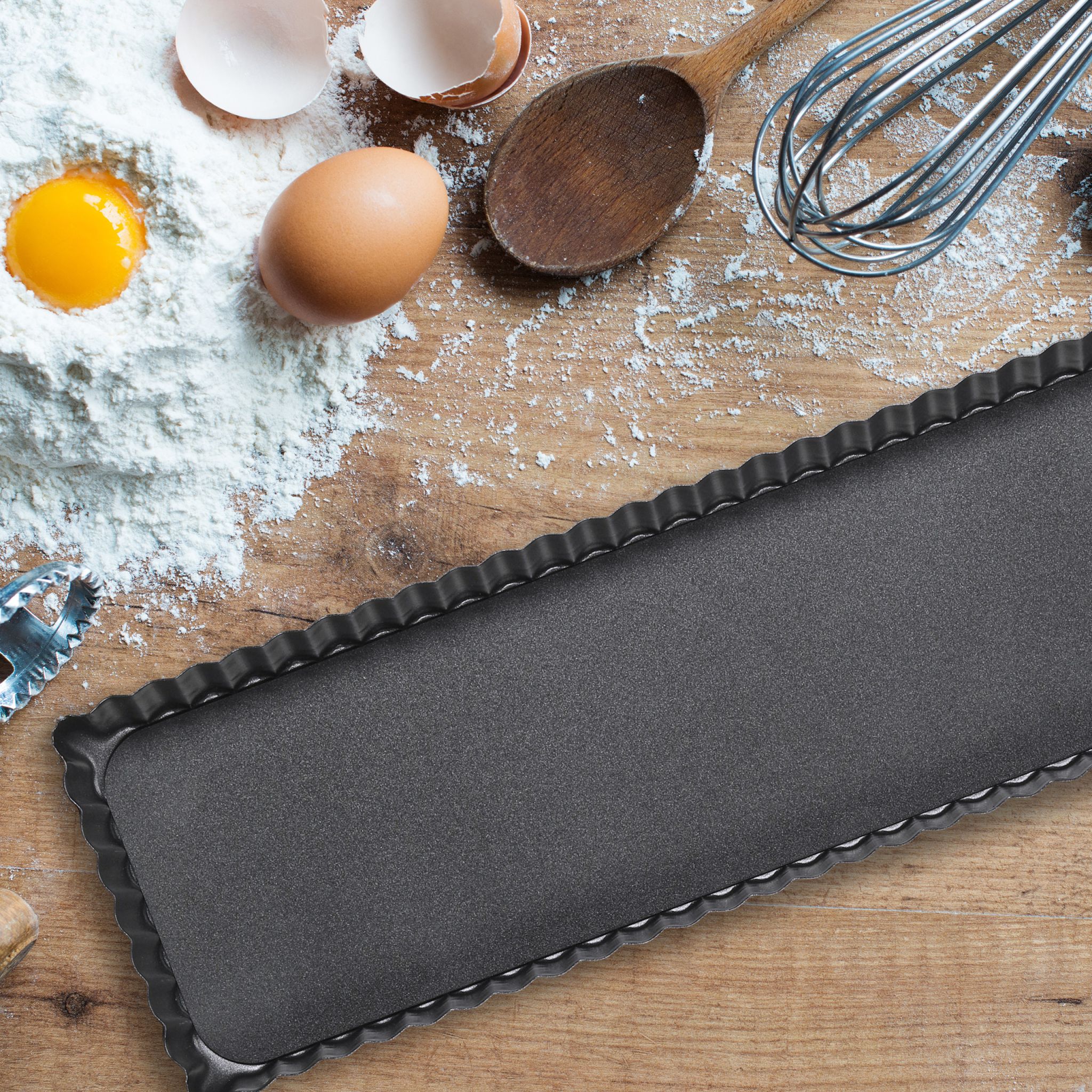 Tarteform mit Hebeboden 2er-Set Anthrazit von Relaxdays