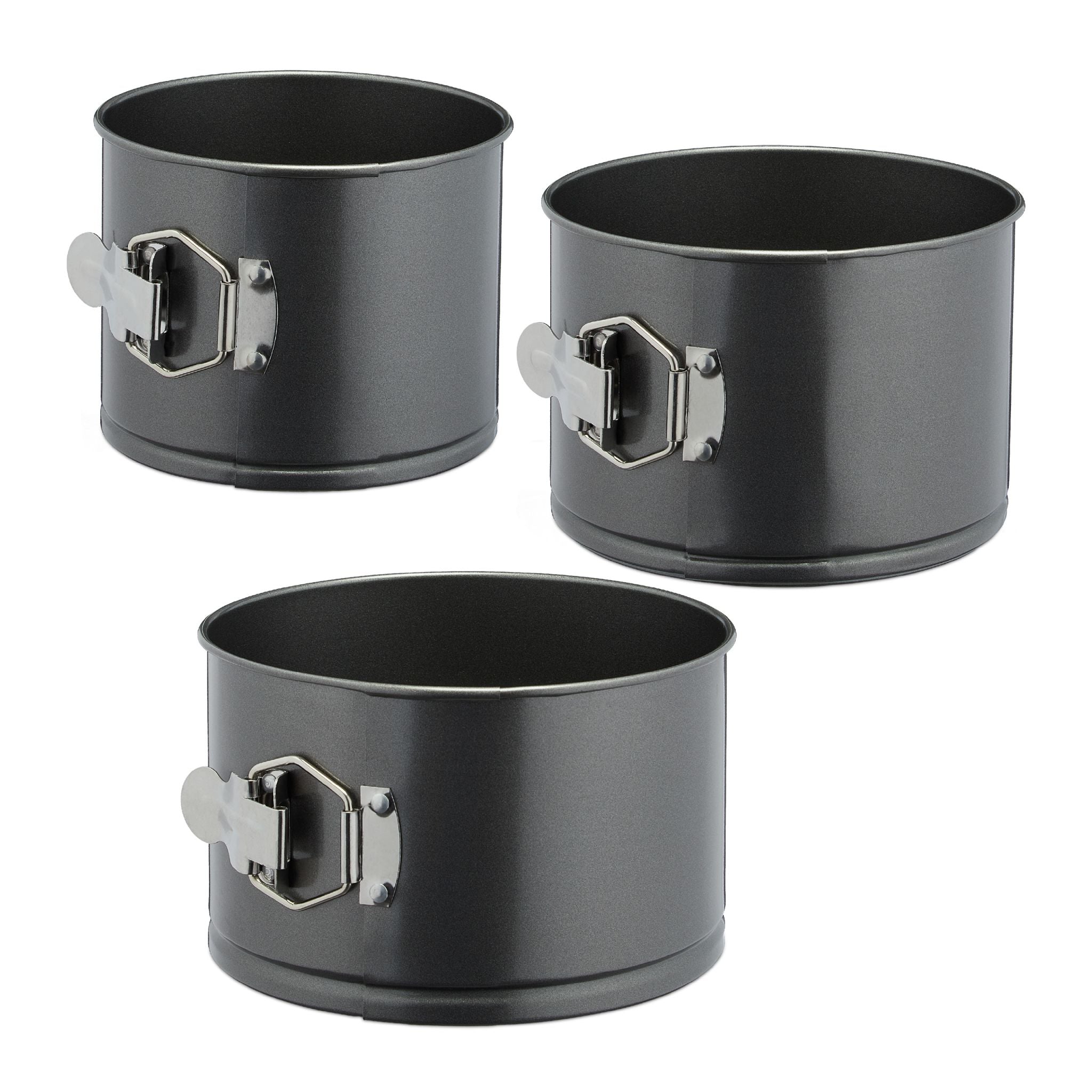 Springform hoch 3er-Set Anthrazit-Silber von Relaxdays