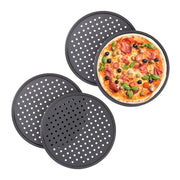 Knusper Pizzablech 4er-Set Anthrazit von Relaxdays