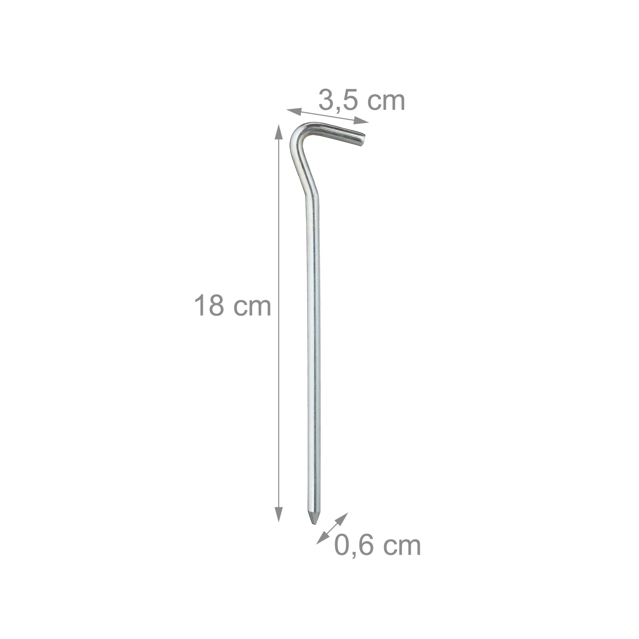 Zeltheringe rund 24er-Set Silber