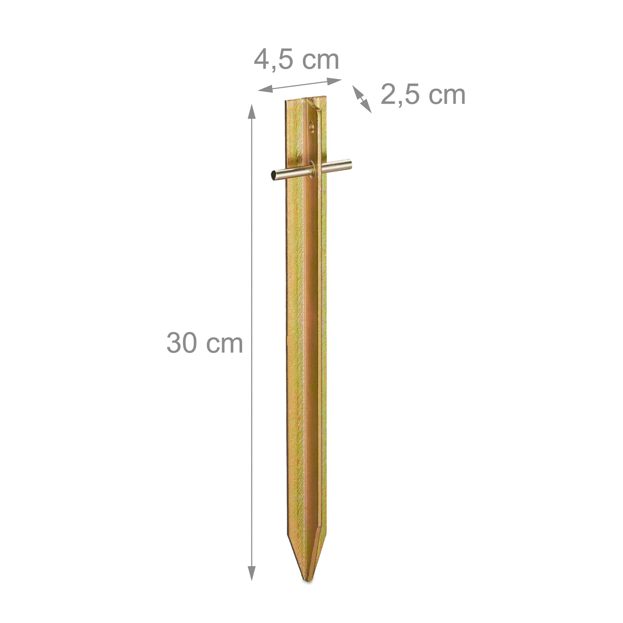 Heringe 4er-Set T-Stahl Gold von Relaxdays