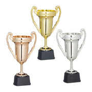 Pokale 3er-Set Braun-Gold-Silber von Relaxdays