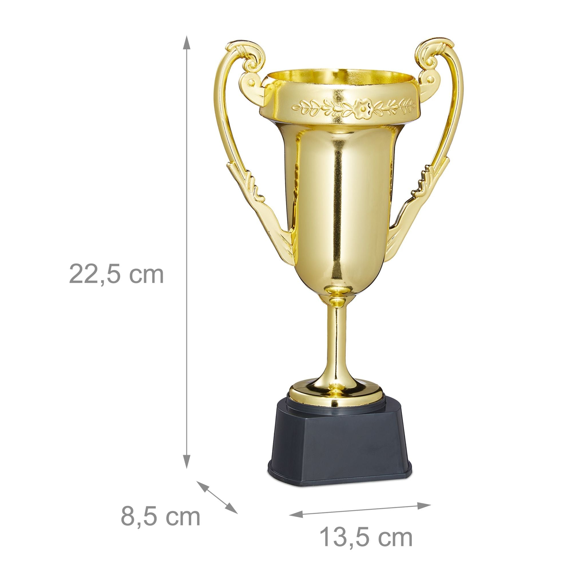 Pokale 3er-Set Braun-Gold-Silber von Relaxdays