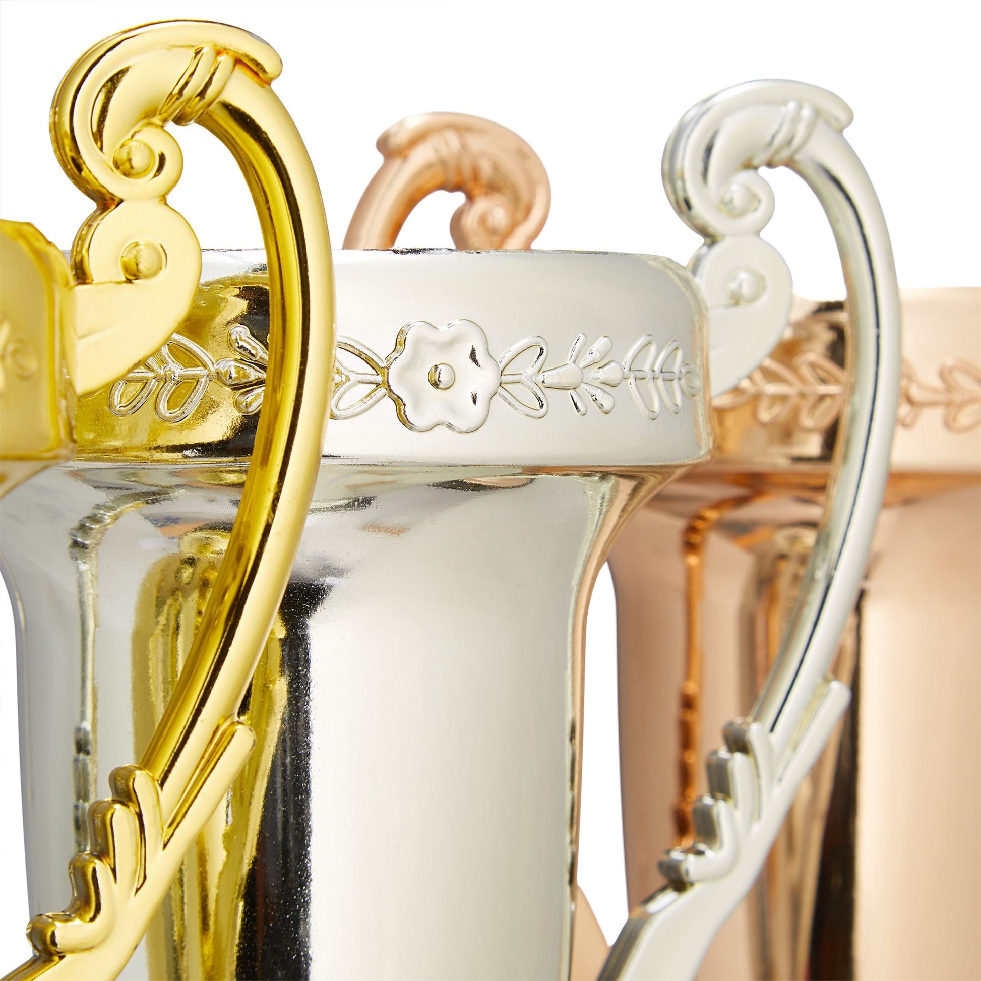 Pokale 3er-Set Braun-Gold-Silber von Relaxdays