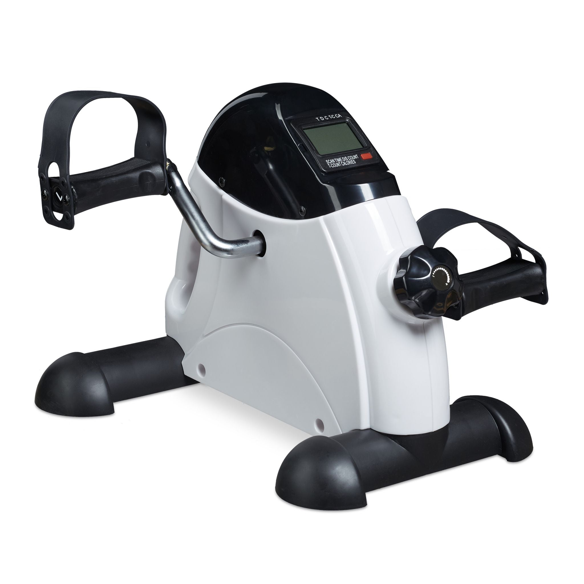 Mini Heimtrainer Fahrrad Weiss-Schwarz von Relaxdays