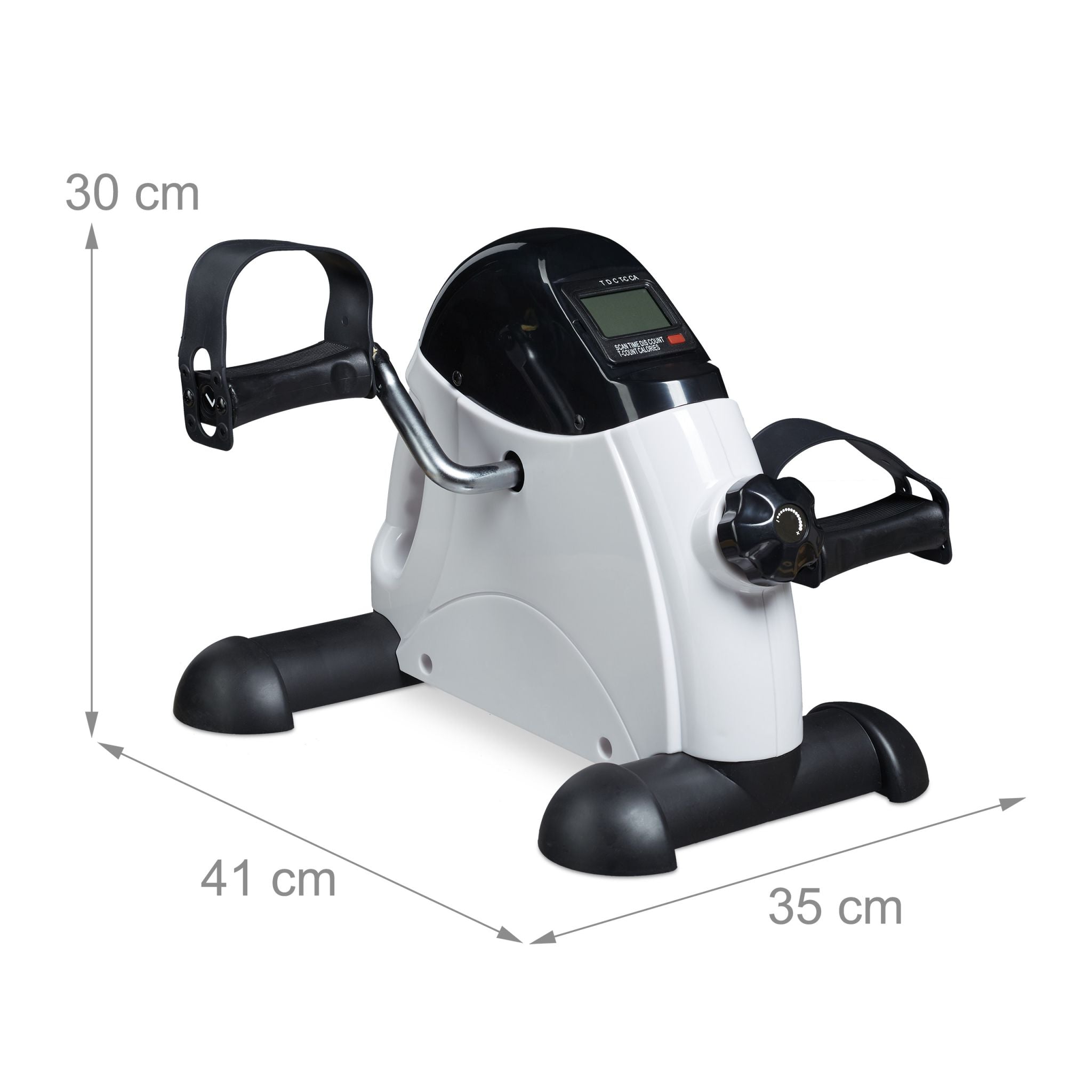 Mini Heimtrainer Fahrrad Weiss-Schwarz von Relaxdays