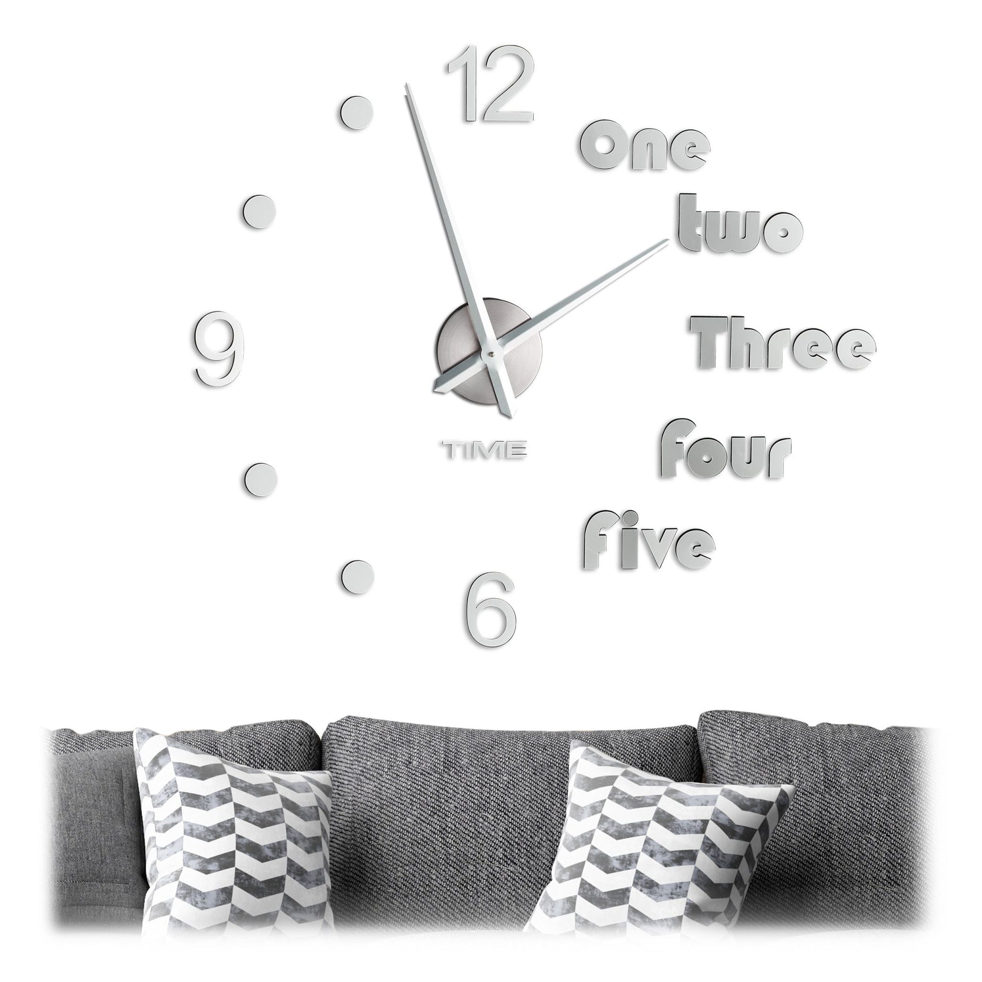 Wanduhr DIY Silber von Relaxdays