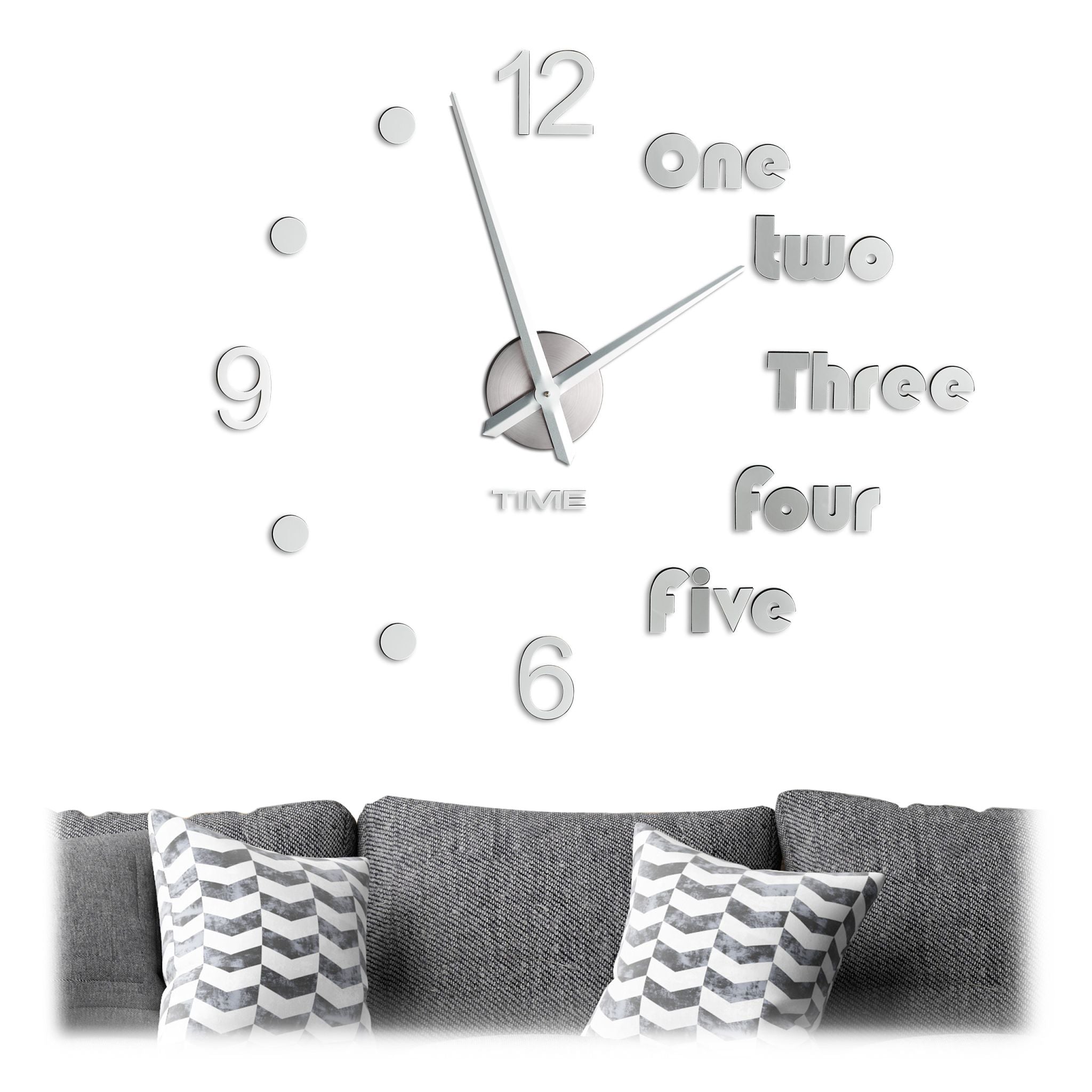 Wanduhr DIY Silber von Relaxdays