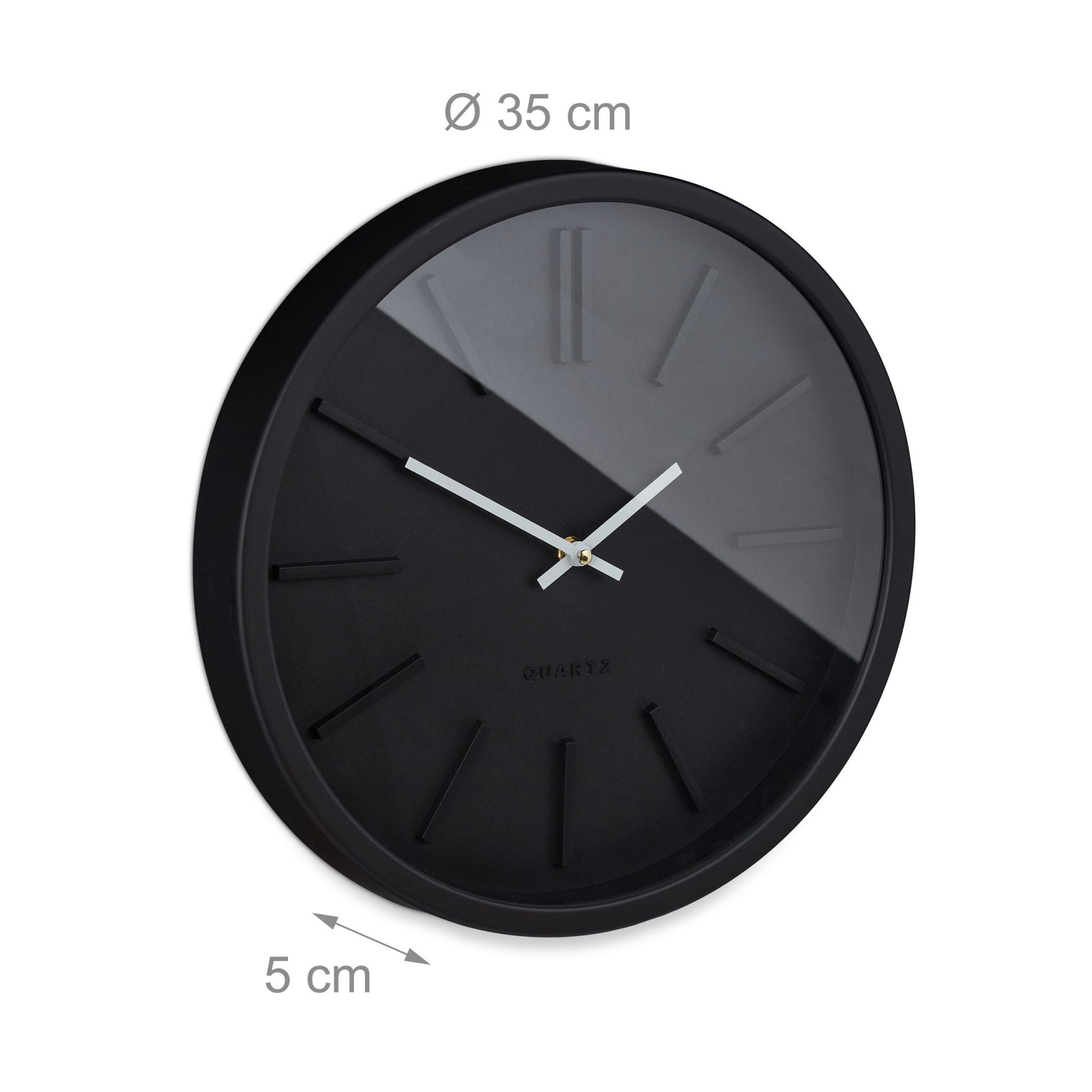 Wanduhr modern Weiss-Schwarz von Relaxdays