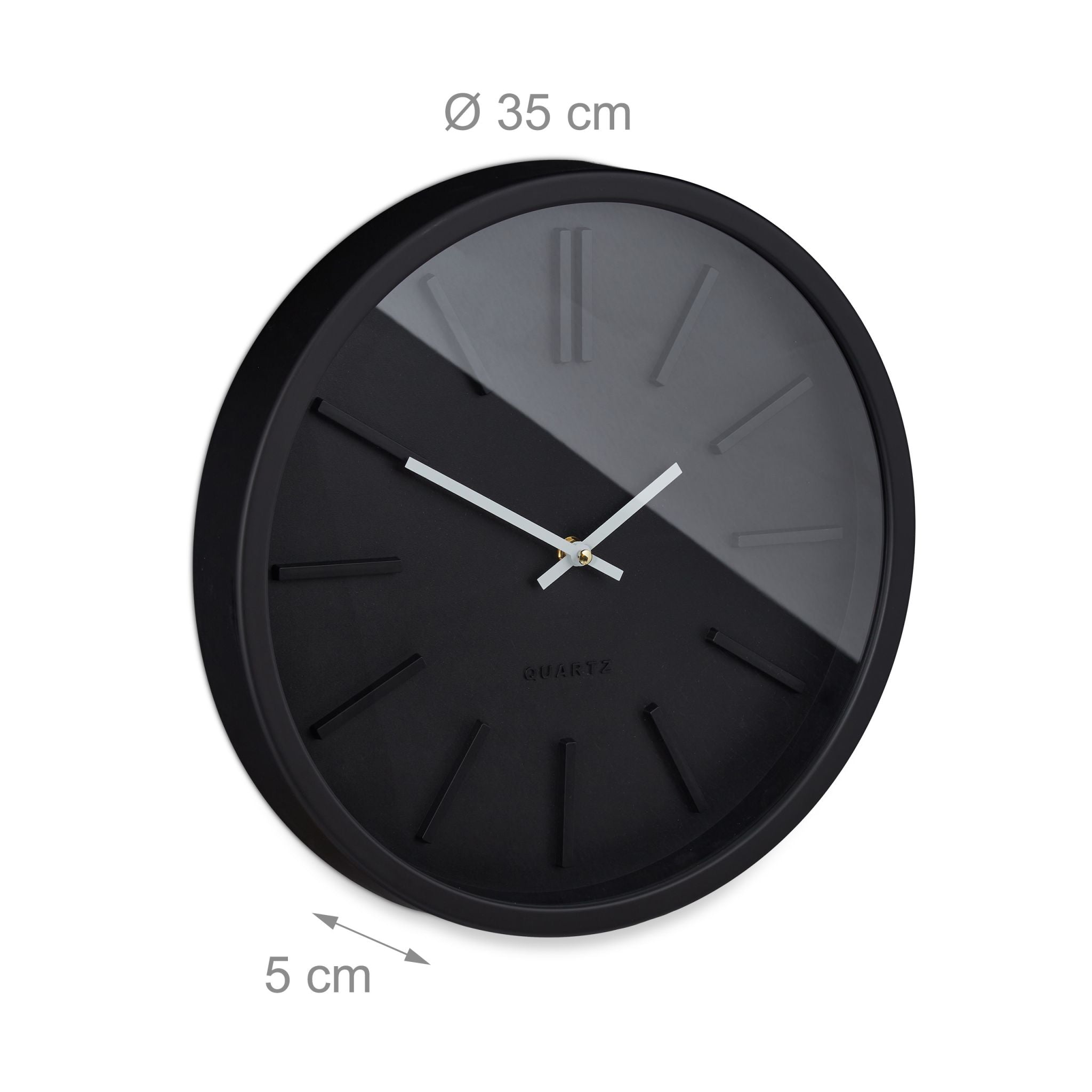 Wanduhr modern Weiss-Schwarz von Relaxdays