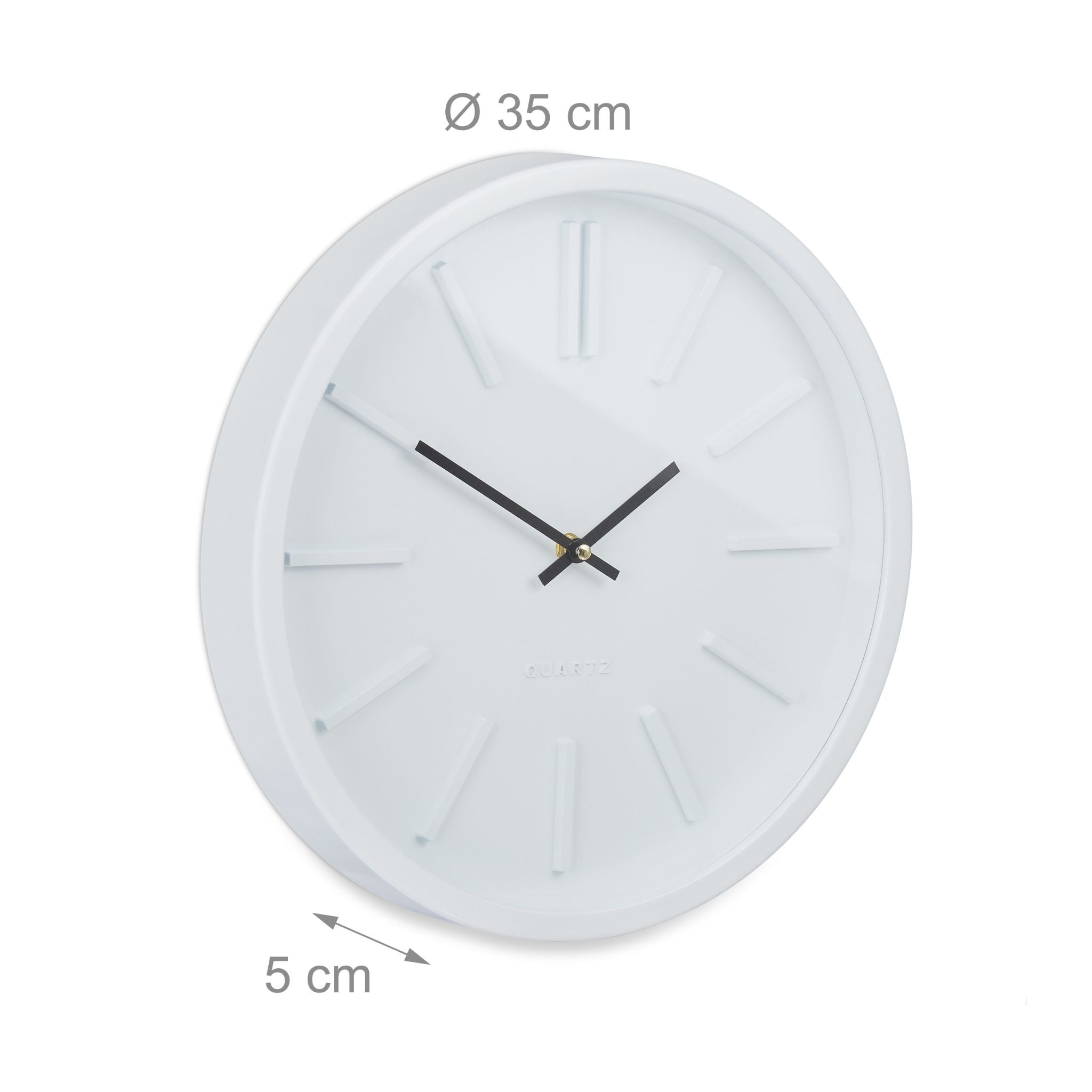 Wanduhr modern Weiss-Schwarz von Relaxdays