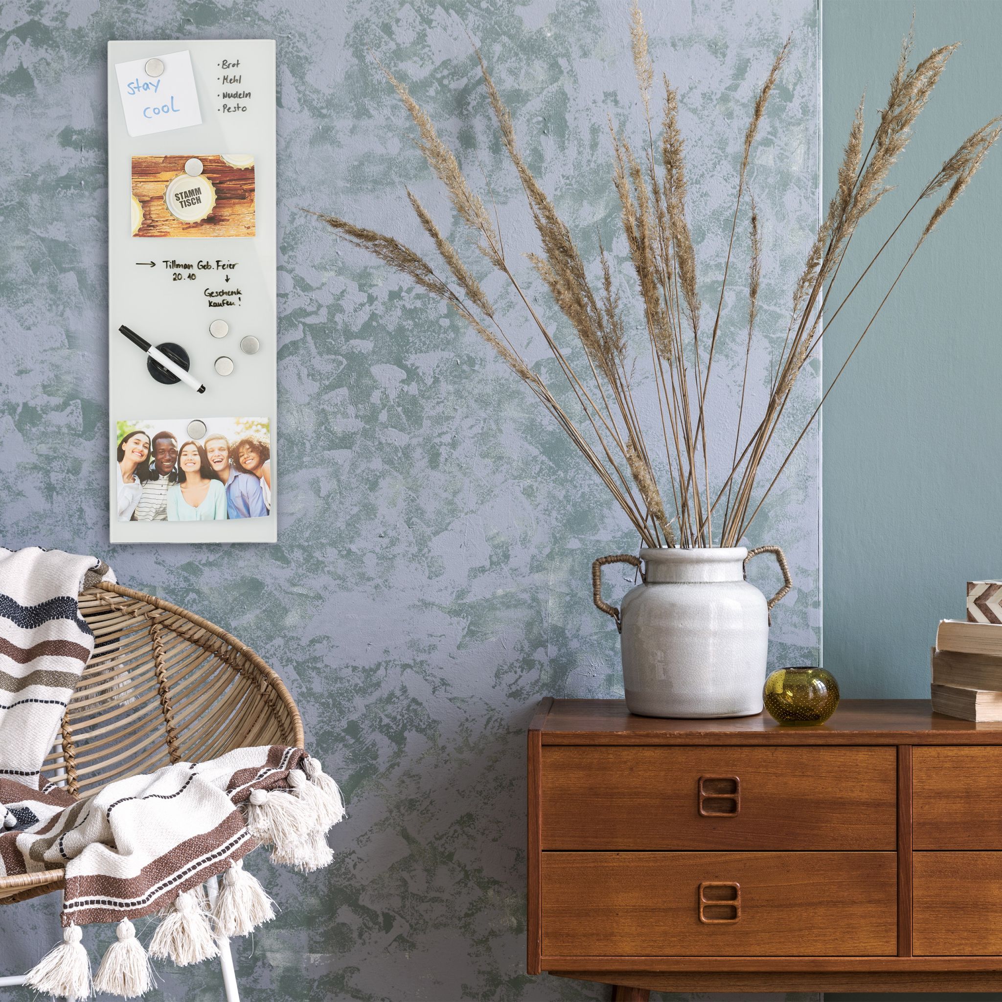 Magnettafel Glas Weiss von Relaxdays