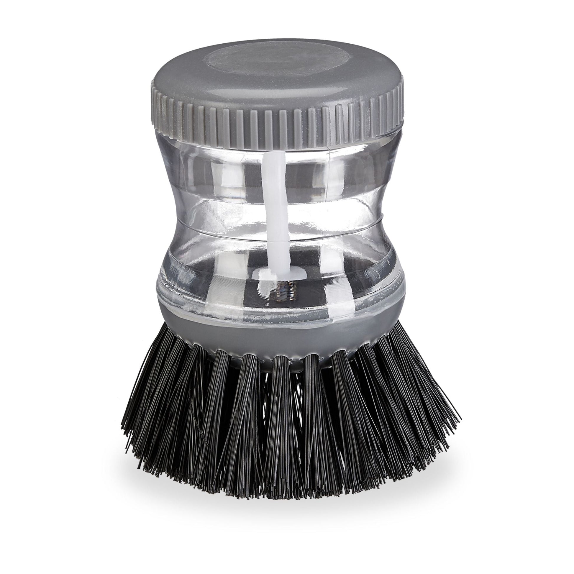Spülbürste mit Spülmittelspender-Set Schwarz-Transparent-Grau von Relaxdays