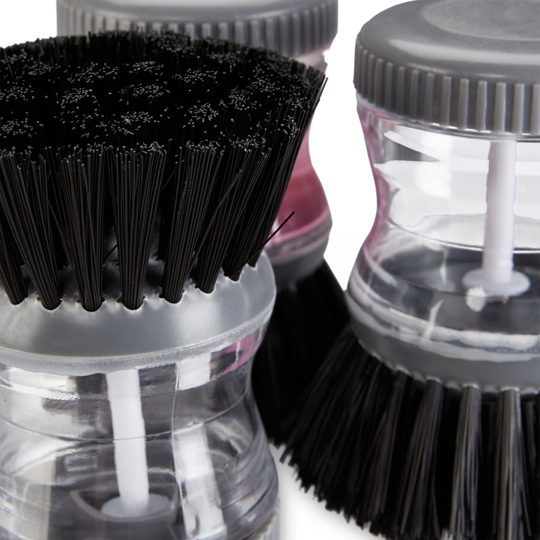 Spülbürste mit Spülmittelspender-Set Schwarz-Transparent-Grau von Relaxdays