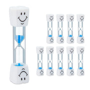 Sanduhr Zähneputzen Kinder 10er-Set Weiss-Blau-Transparent von Relaxdays