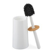 Toilettenbürste mit Behälter Weiss-Hellbraun-Schwarz von Relaxdays