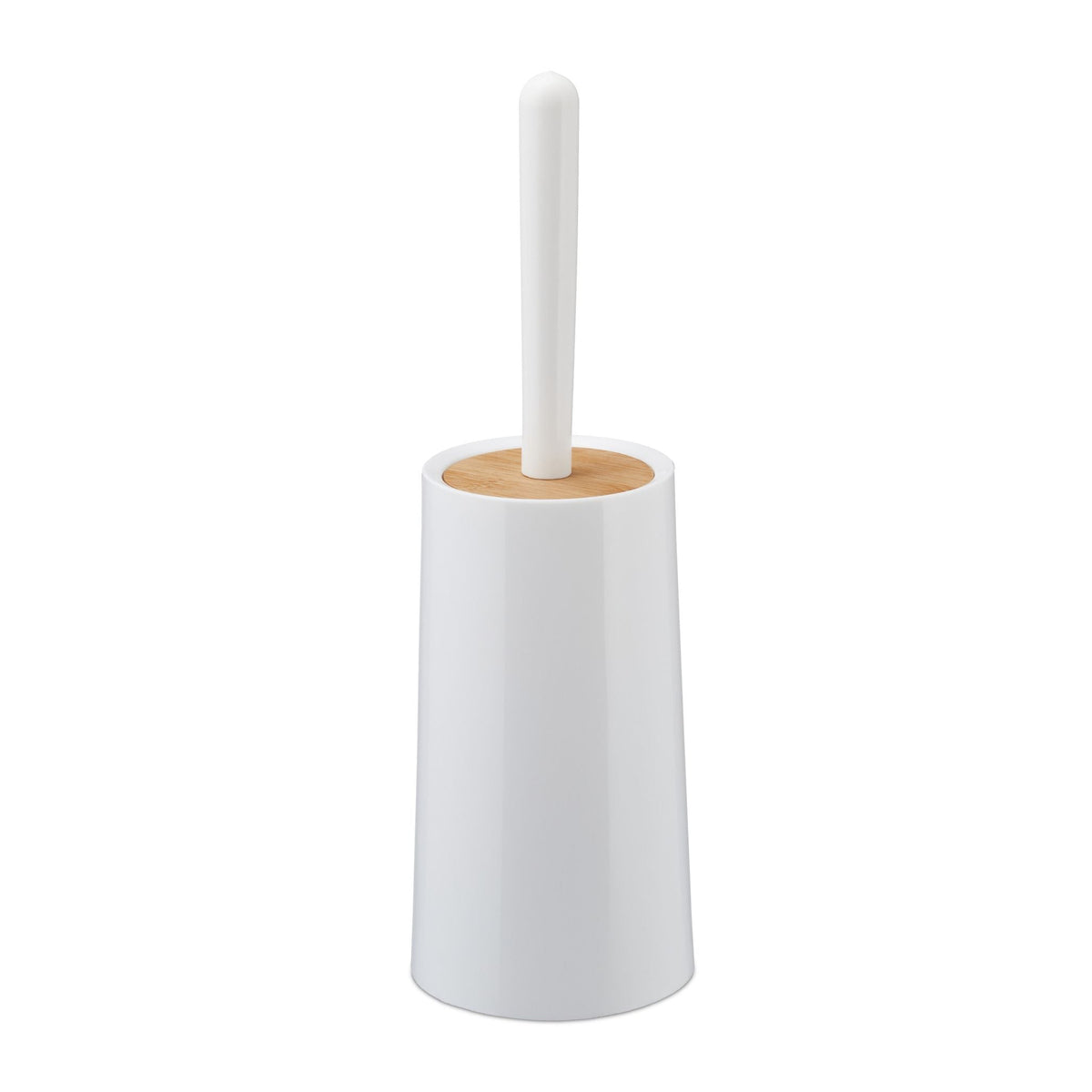 Toilettenbürste mit Behälter Weiss-Hellbraun-Schwarz von Relaxdays