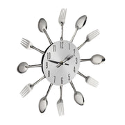 Wanduhr Besteck Schwarz-Silber von Relaxdays
