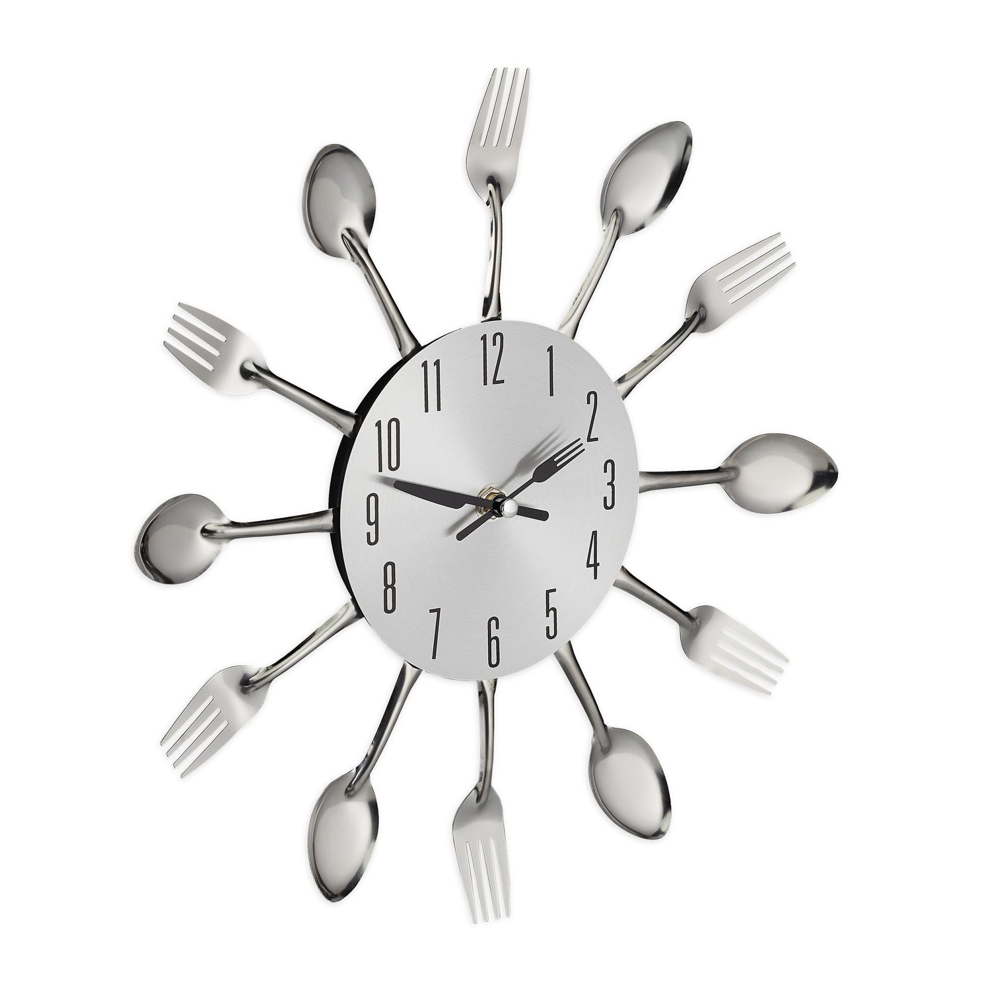 Wanduhr Besteck Schwarz-Silber von Relaxdays