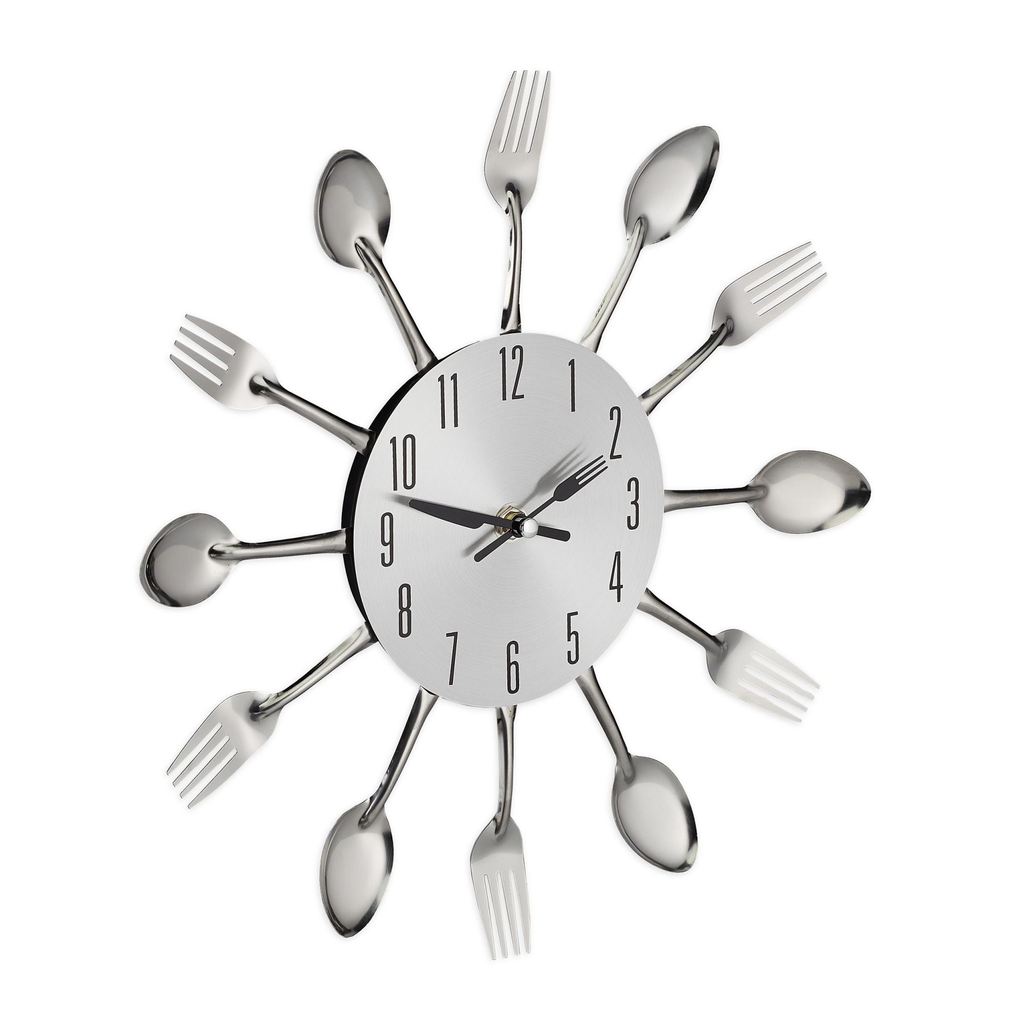 Wanduhr Besteck Schwarz-Silber von Relaxdays