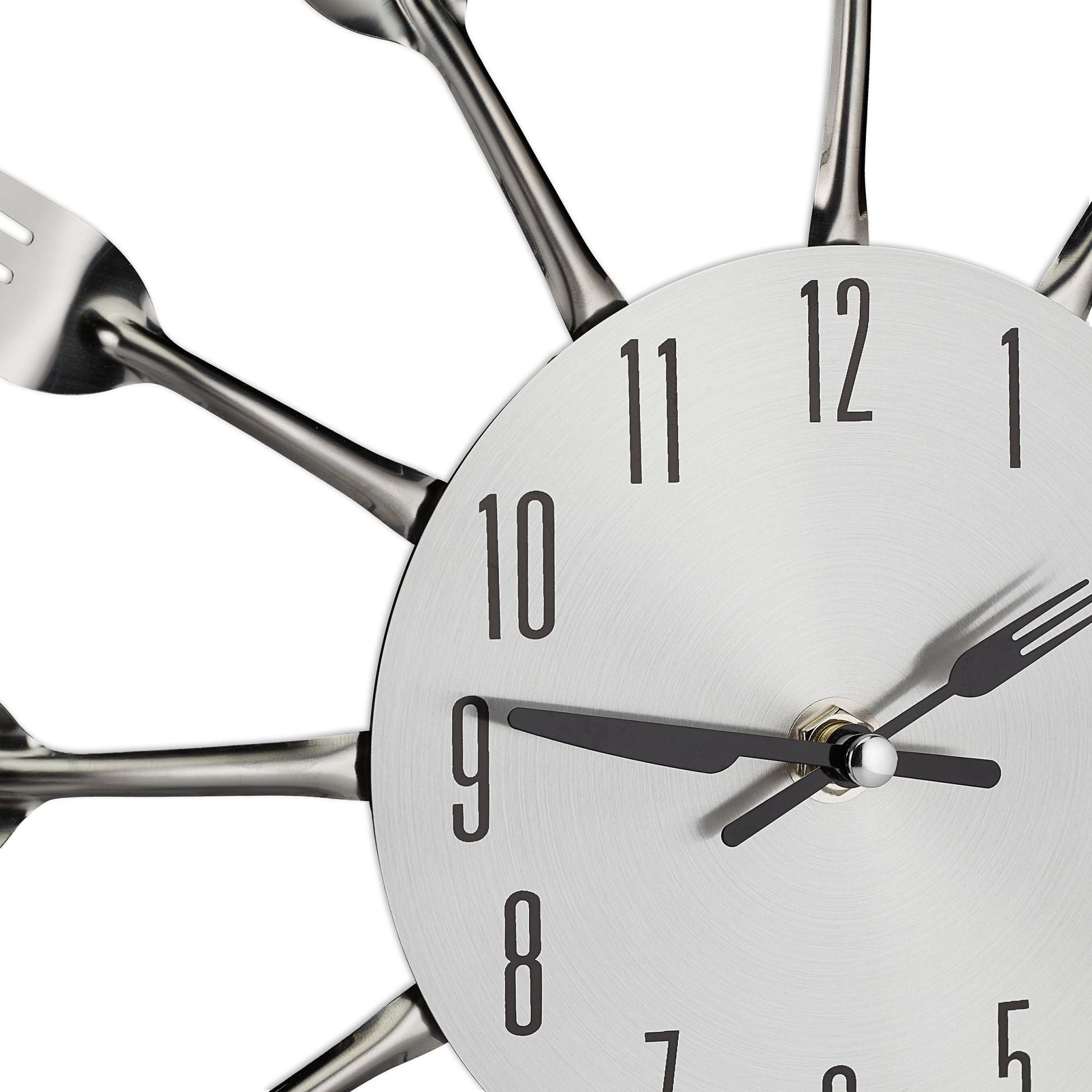 Wanduhr Besteck Schwarz-Silber von Relaxdays