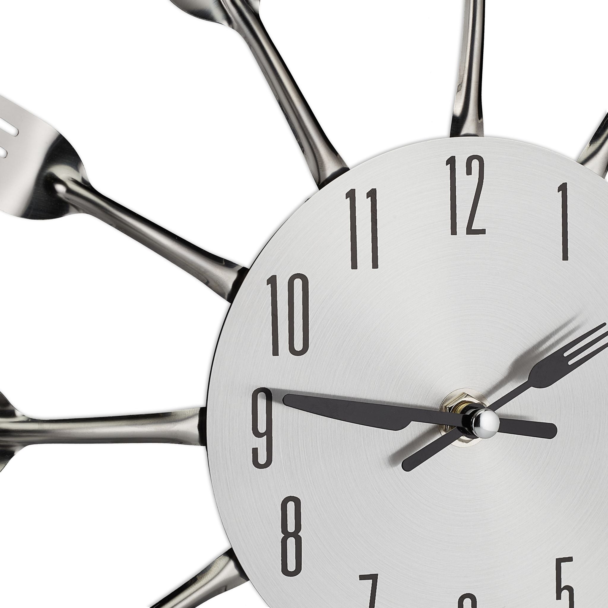 Wanduhr Besteck Schwarz-Silber von Relaxdays