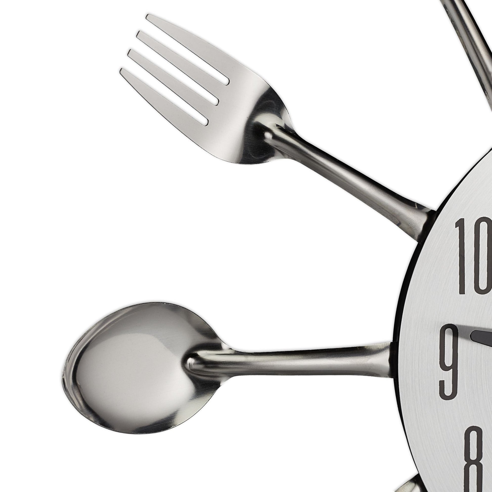 Wanduhr Besteck Schwarz-Silber von Relaxdays