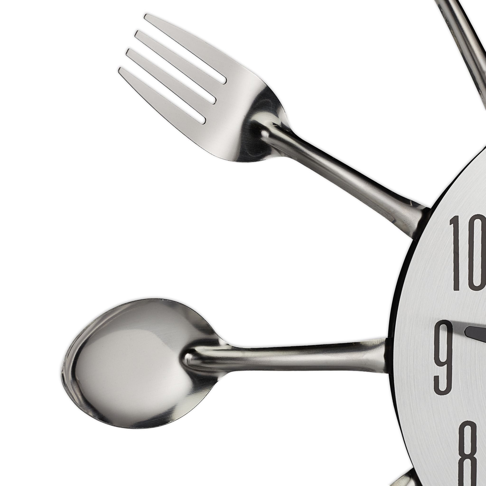 Wanduhr Besteck Schwarz-Silber von Relaxdays