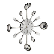 Wanduhr Besteck Silber von Relaxdays